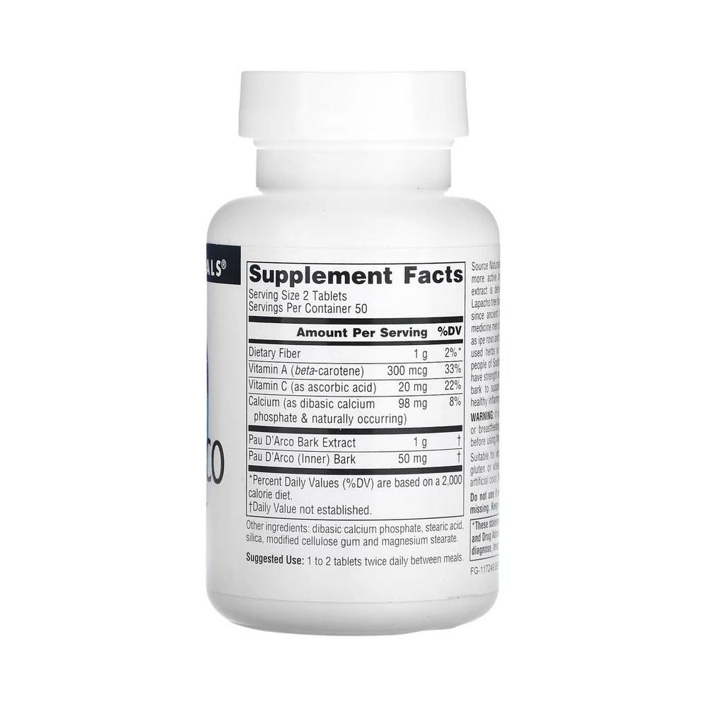 Source Naturals, Pau D'Arco Extract, 500 Mg, 50 Tablets