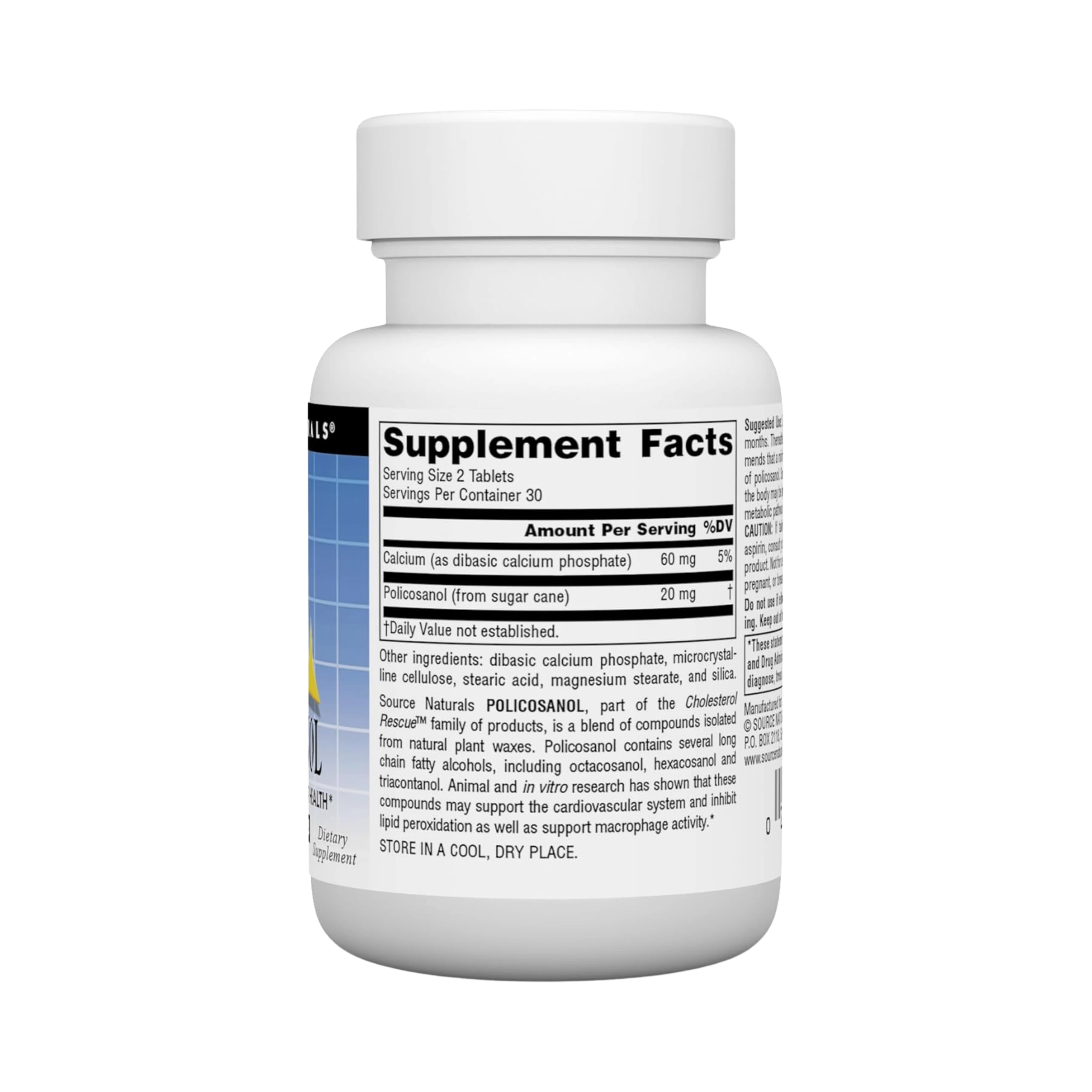 Source Naturals, Policosanol, 10 Mg, 60 Tablets