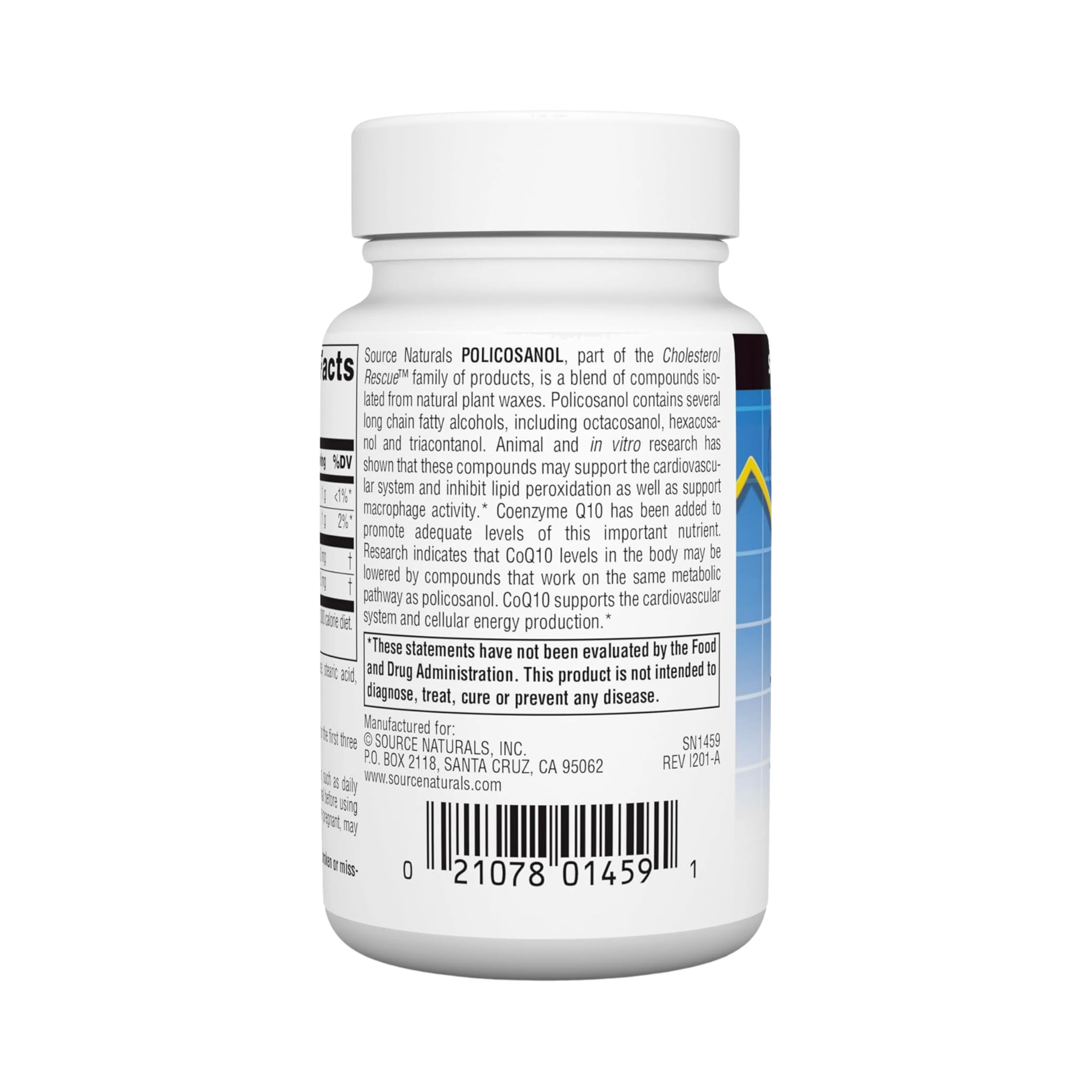Source Naturals, Policosanol with Coenzyme Q10, 10 Mg, 120 Tablets