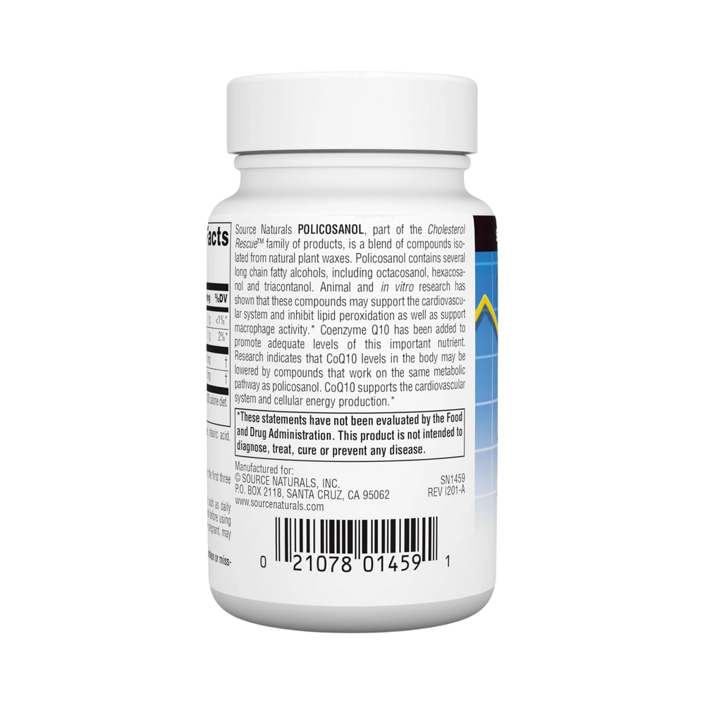 Source Naturals, Policosanol with Coenzyme Q10, 10 Mg, 120 Tablets