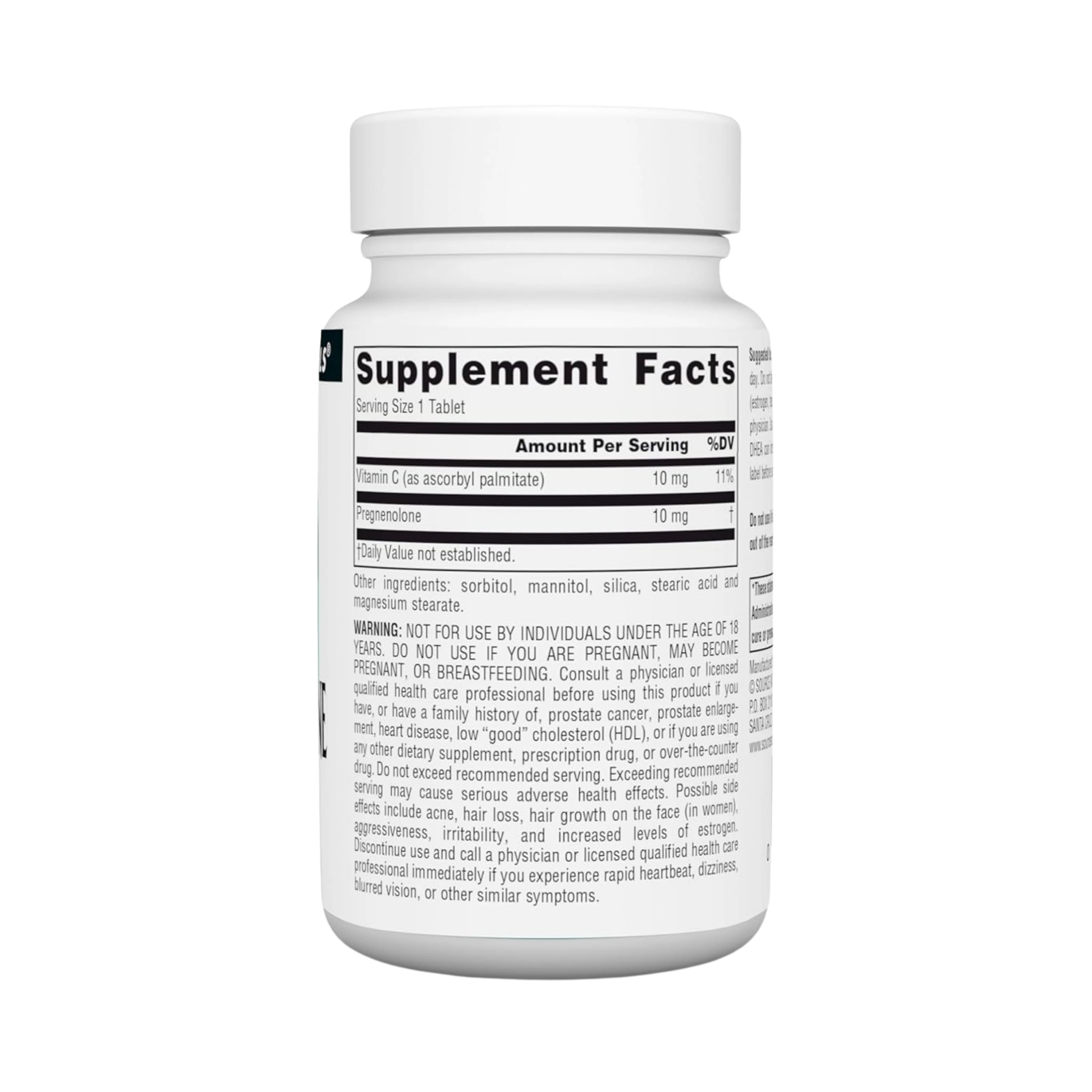 Source Naturals, Pregnenolone, 10 Mg, 60 Tablets