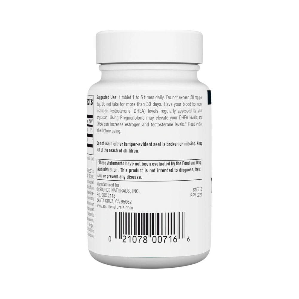 Source Naturals, Pregnenolone, 10 Mg, 60 Tablets