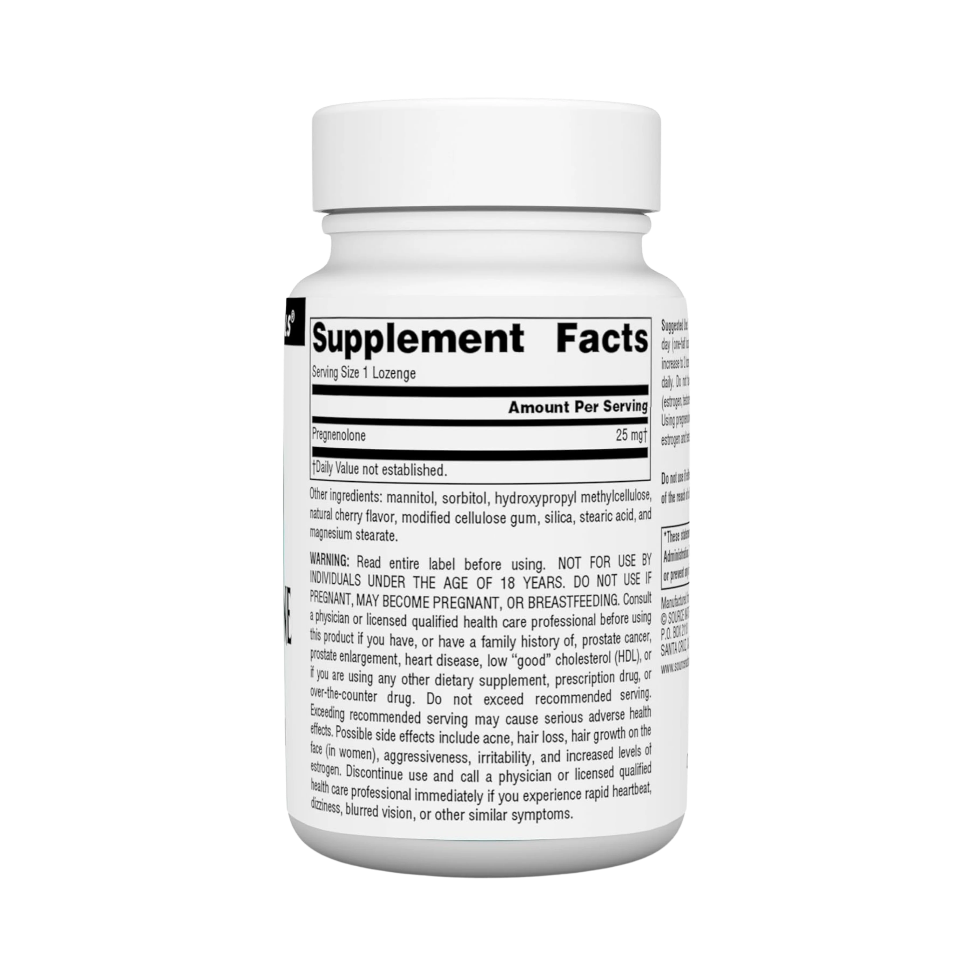 Source Naturals, Pregnenolone, 25 Mg, 120 Cherry Lozenge