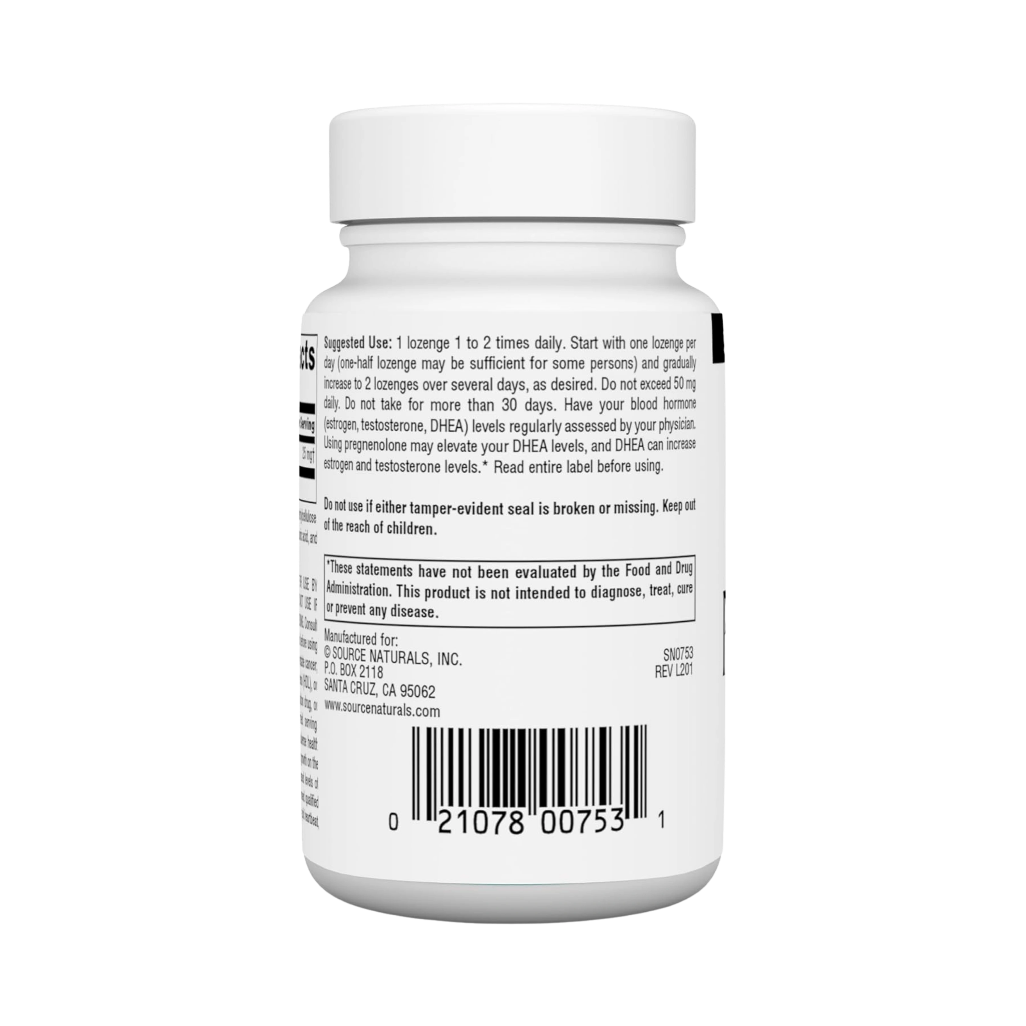 Source Naturals, Pregnenolone, 25 Mg, 120 Cherry Lozenge