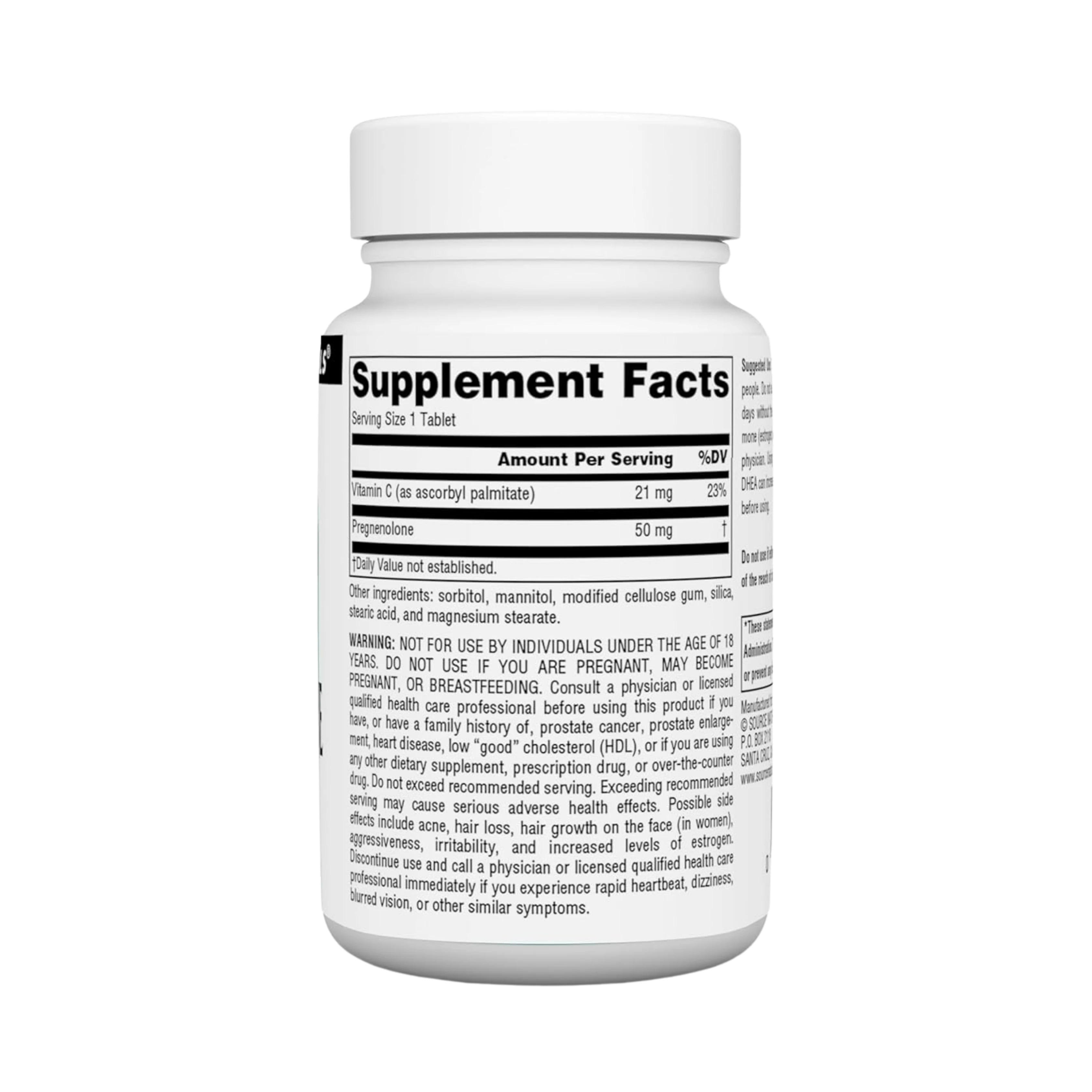Source Naturals, Pregnenolone, 50 Mg, 60 Tablets