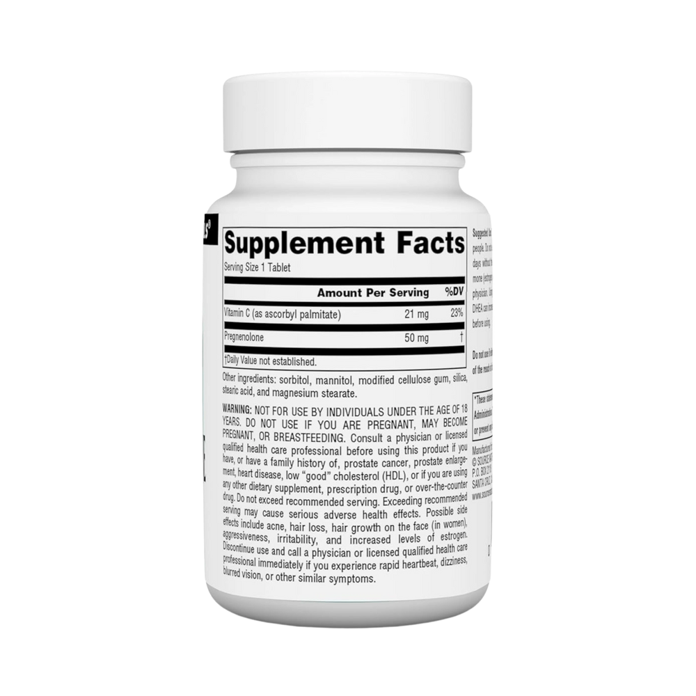 Source Naturals, Pregnenolone, 50 Mg, 60 Tablets