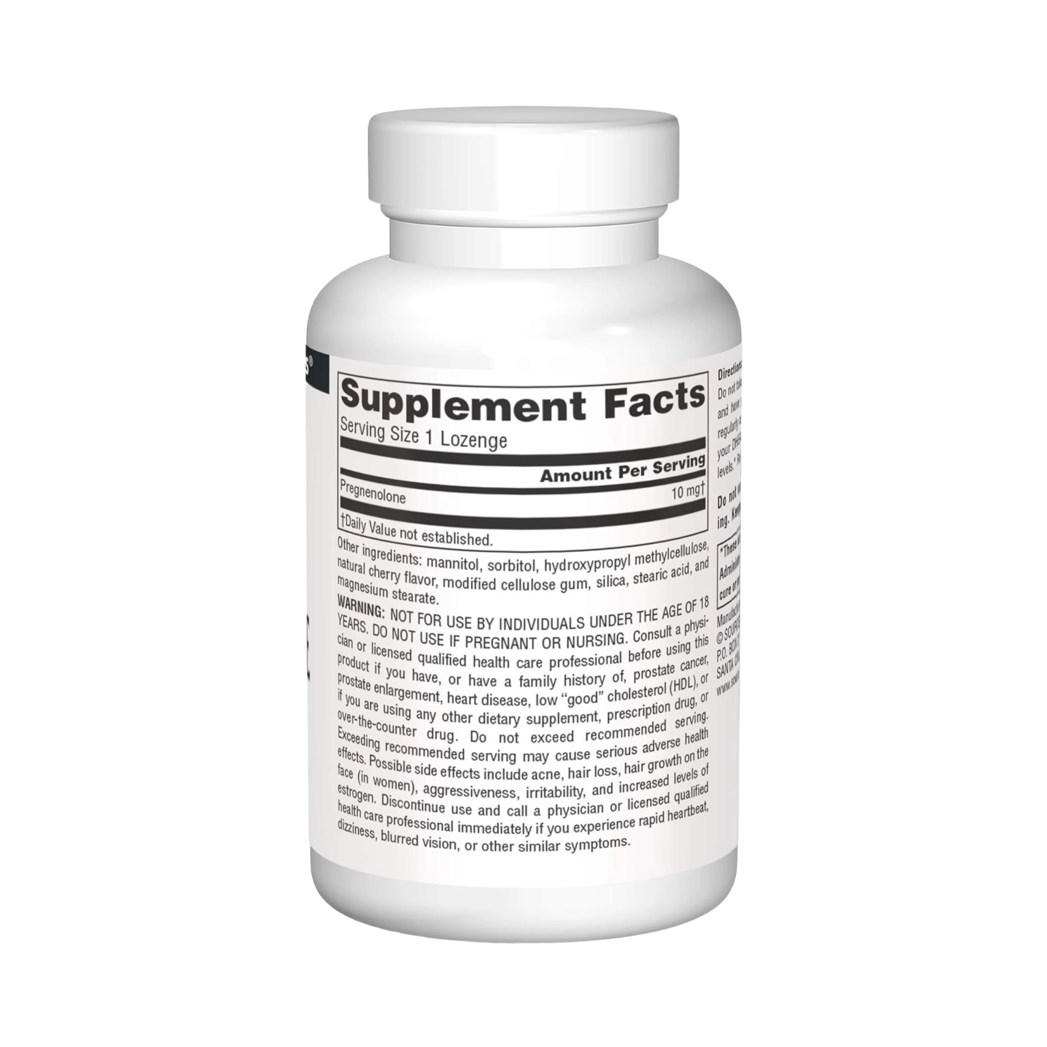 Source Naturals, Pregnenolone, Cherry Flavor, 10 Mg, 60 Lozenges