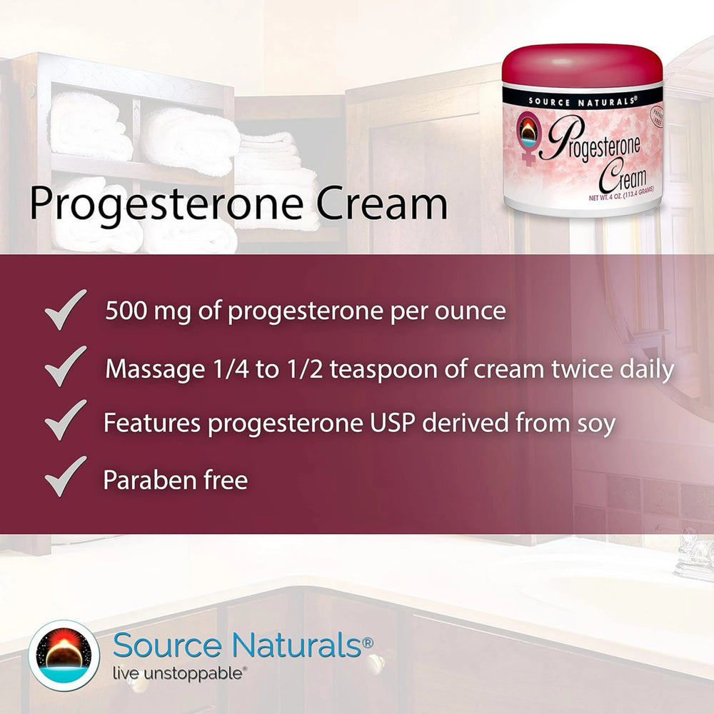 Source Naturals, Progesterone Cream, 4 Oz Jar
