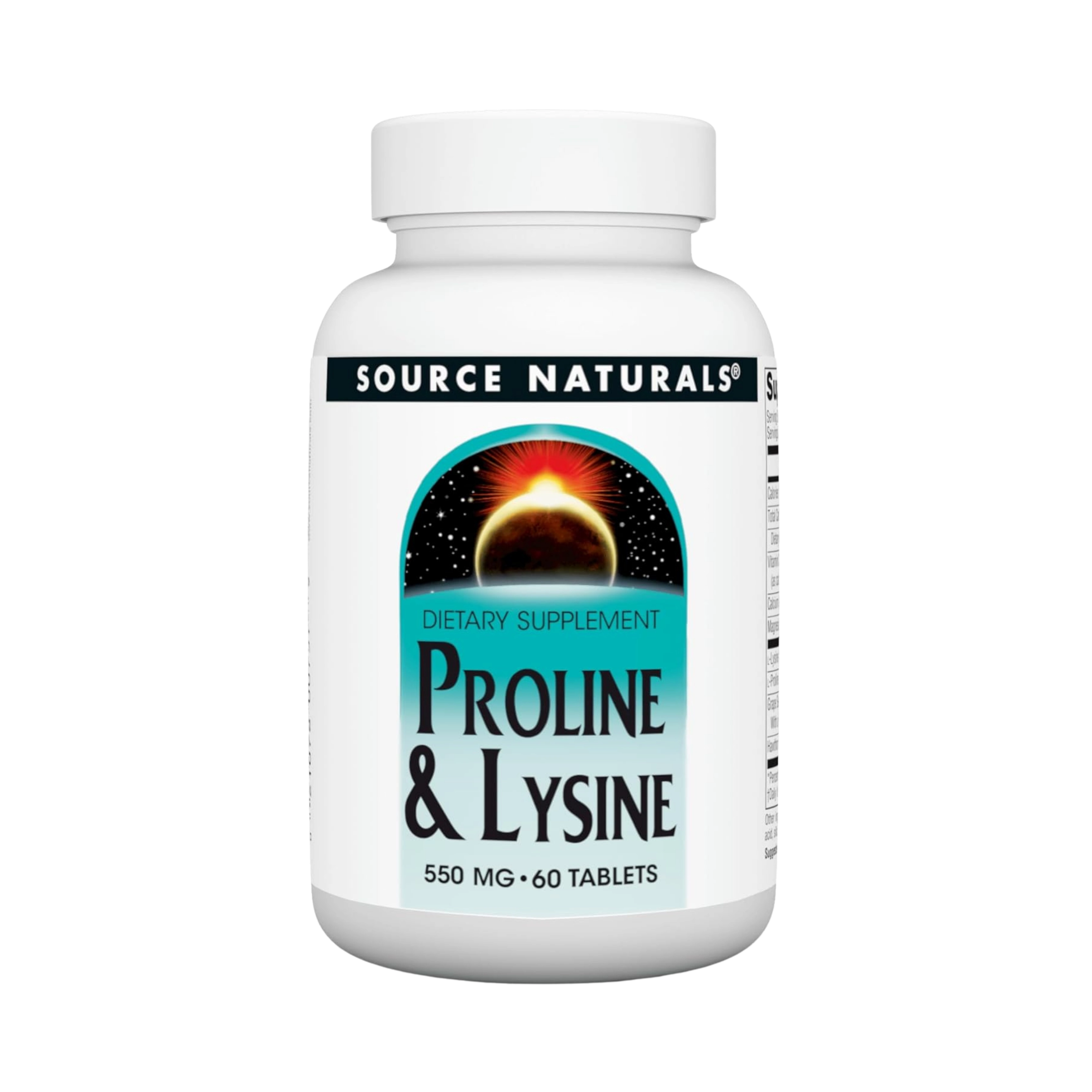 Source Naturals, Proline & Lysine, 550 Mg, 60 Tablets