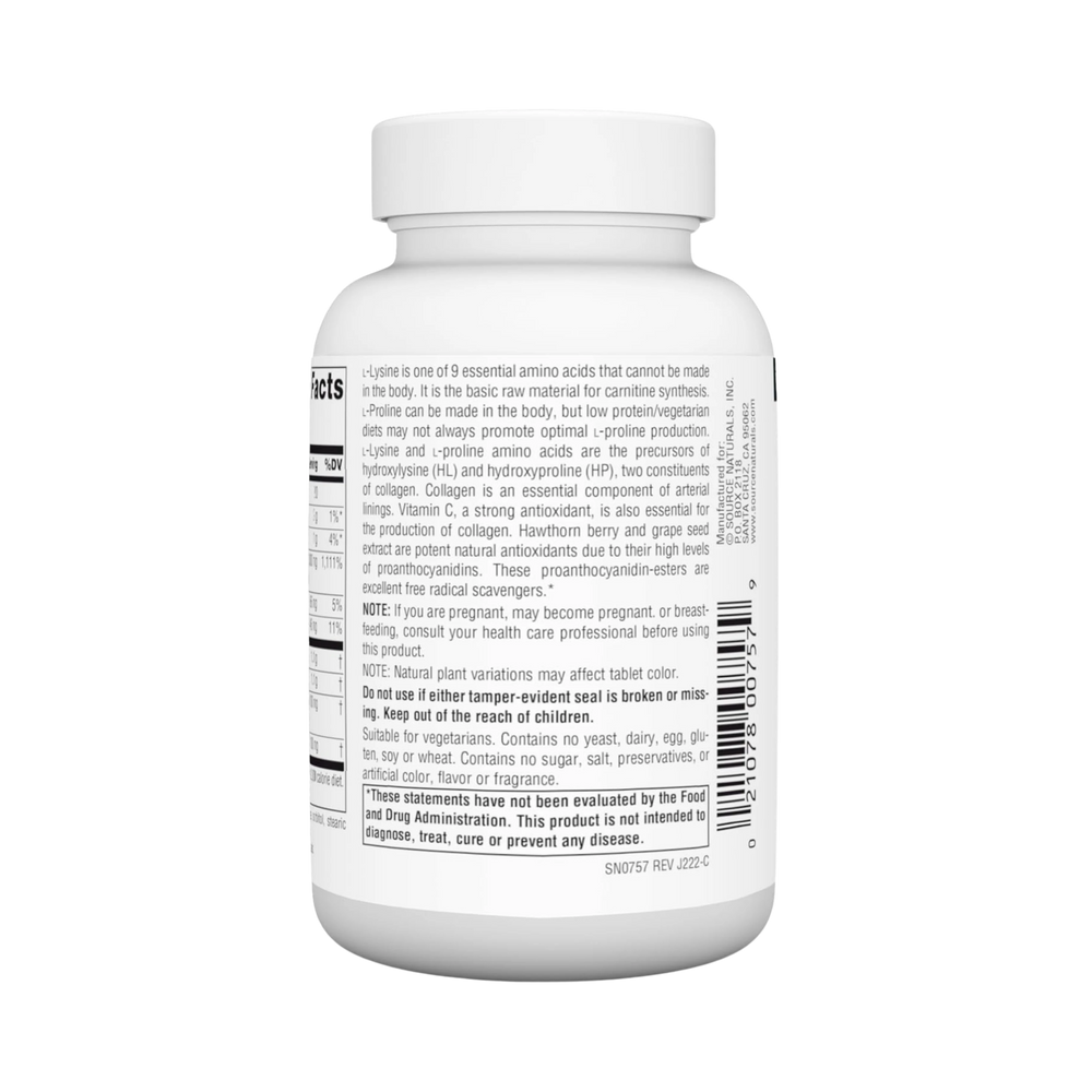 Source Naturals, Proline & Lysine, 550 Mg, 60 Tablets