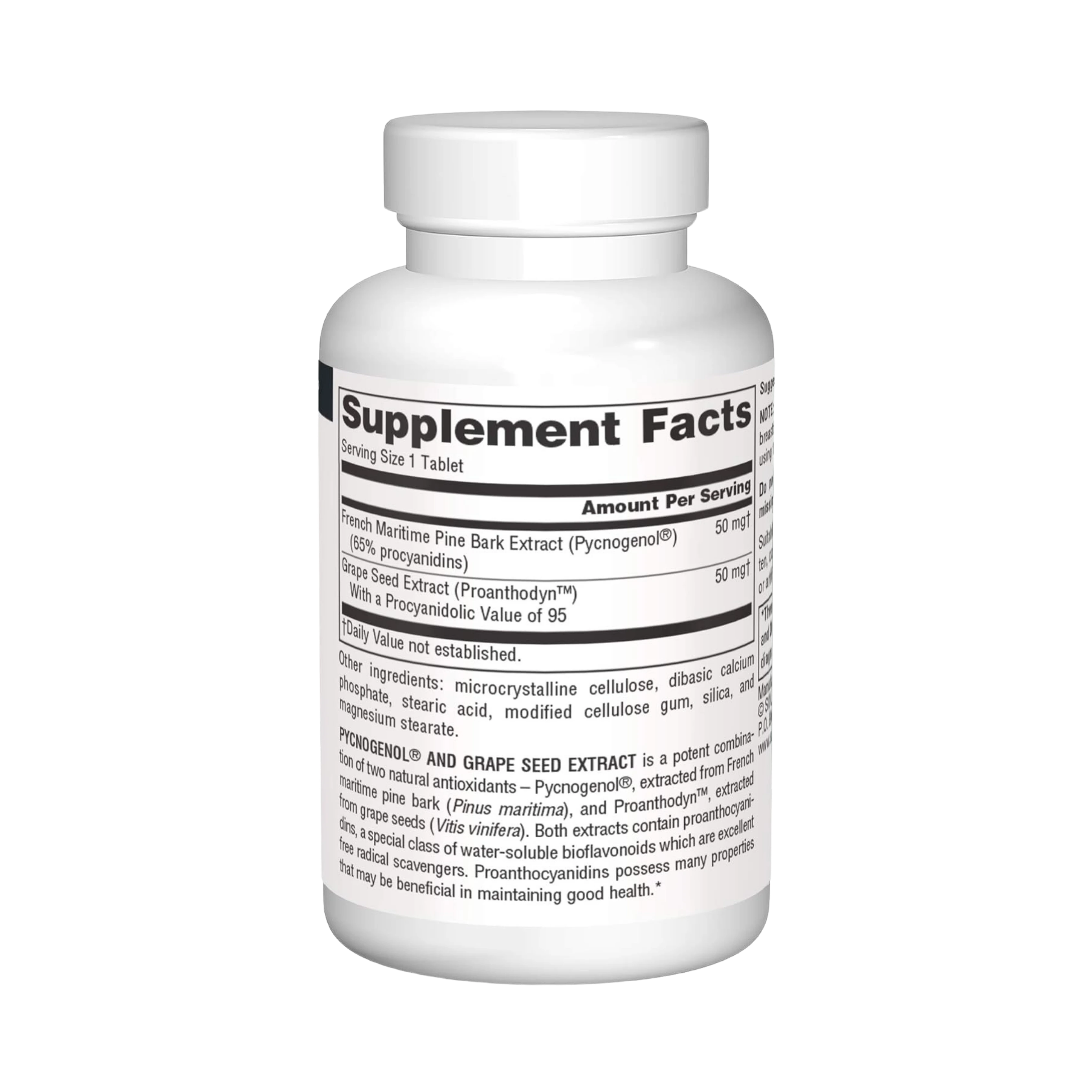 Source Naturals, Pycnogenol and Grape Seed Extract, 100 Mg, 30 Tablets