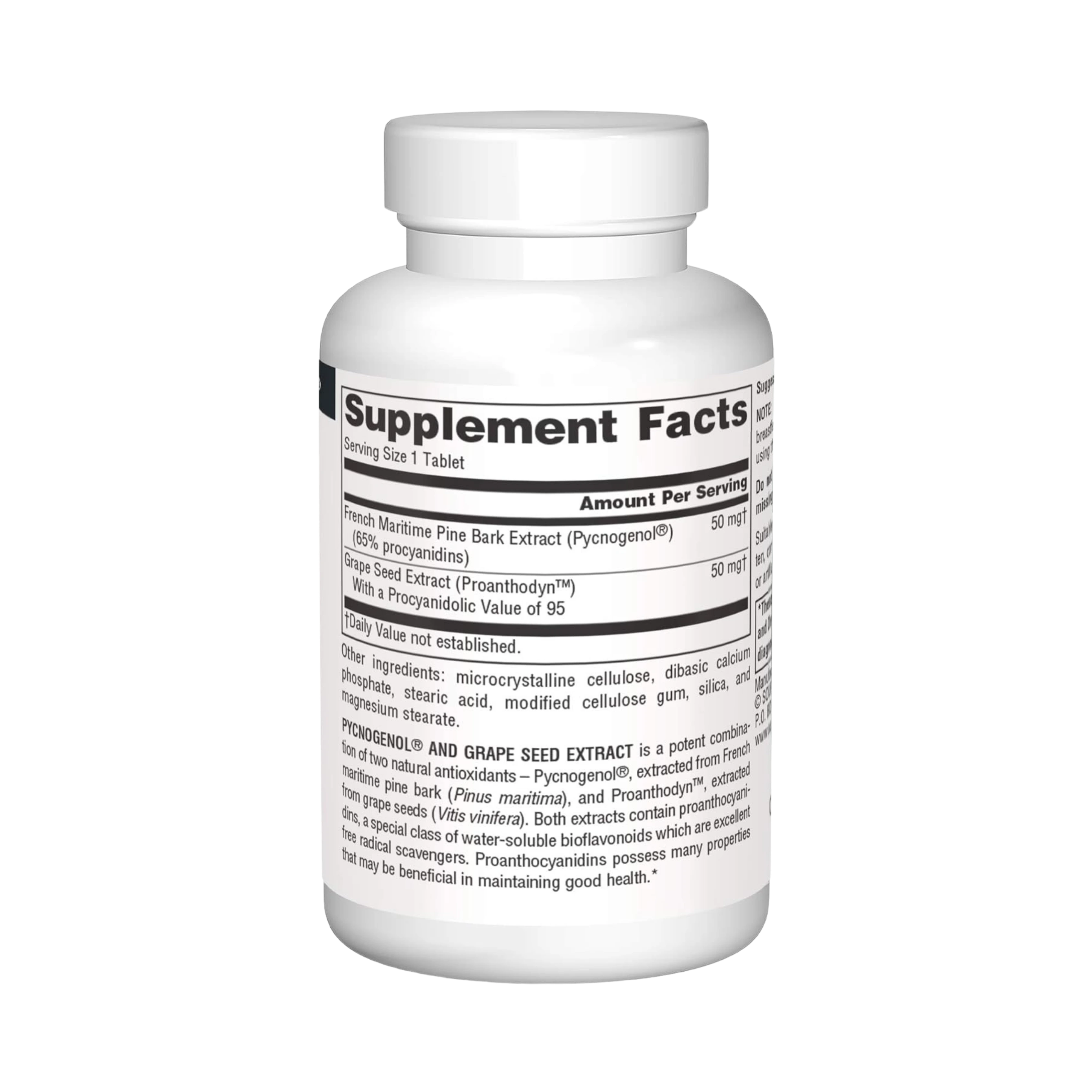 Source Naturals, Pycnogenol and Grape Seed Extract, 100 Mg, 60 Tablets