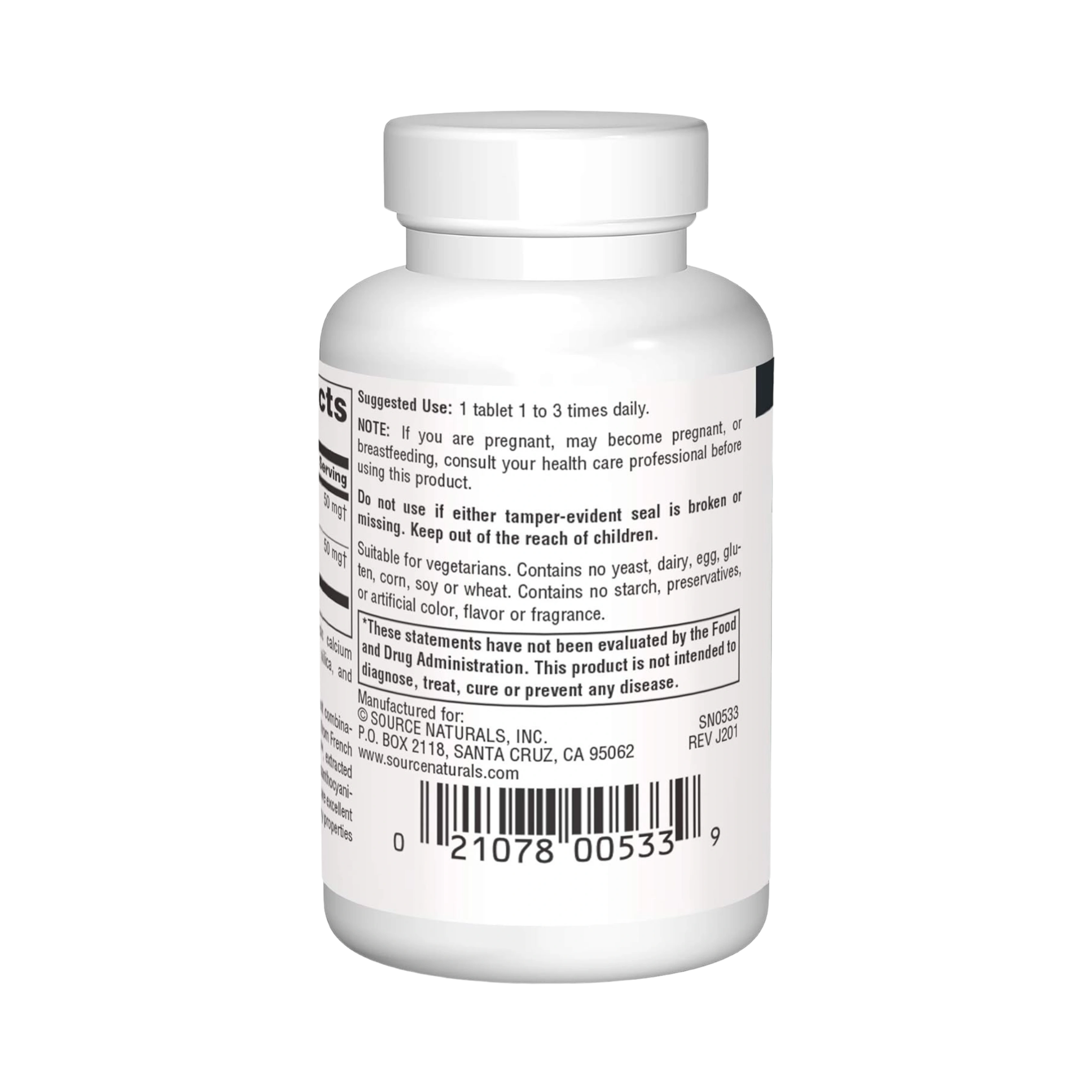 Source Naturals, Pycnogenol and Grape Seed Extract, 100 Mg, 60 Tablets