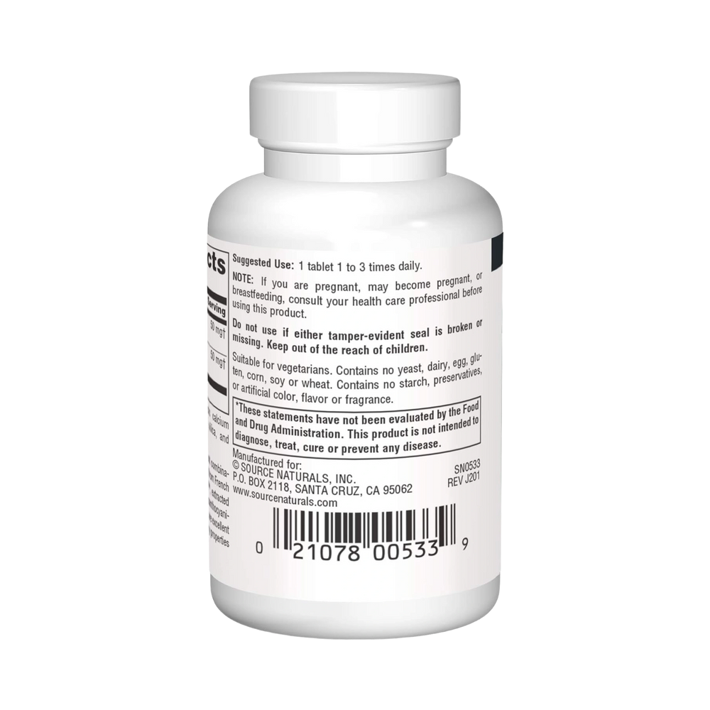Source Naturals, Pycnogenol and Grape Seed Extract, 100 Mg, 60 Tablets