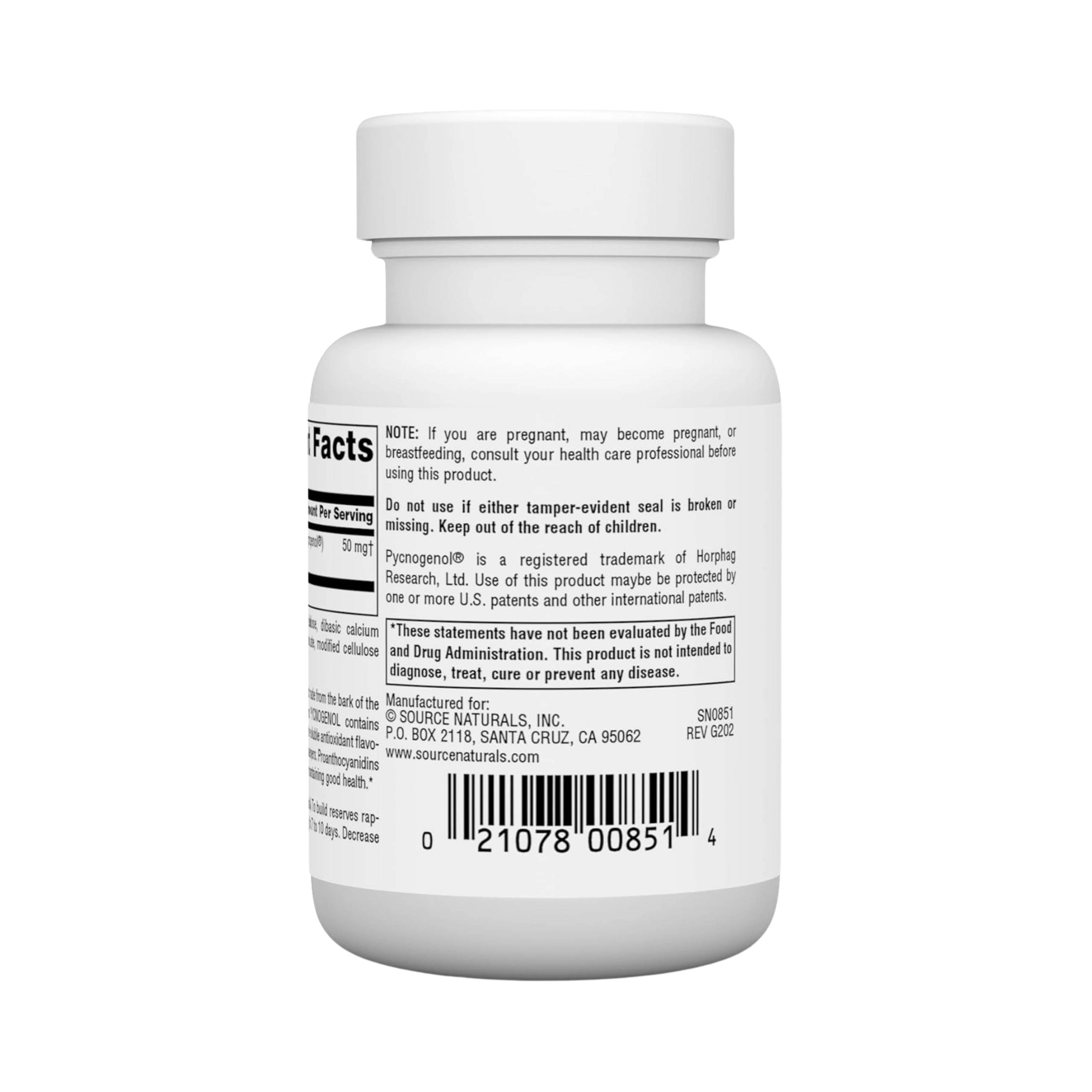 Source Naturals, Pycnogenol Proanthocyanidin Complex, 50 Mg, 30 Tablets