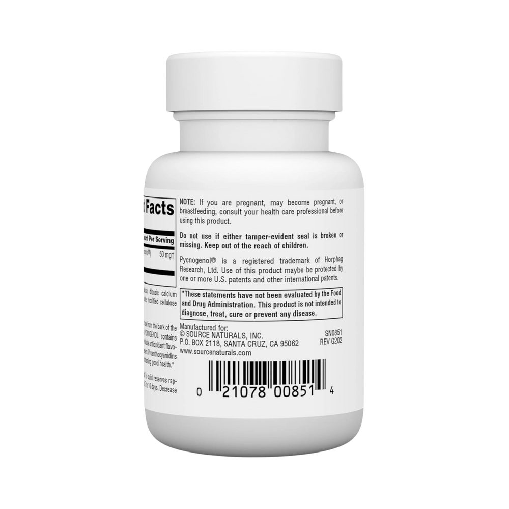 Source Naturals, Pycnogenol Proanthocyanidin Complex, 50 Mg, 30 Tablets