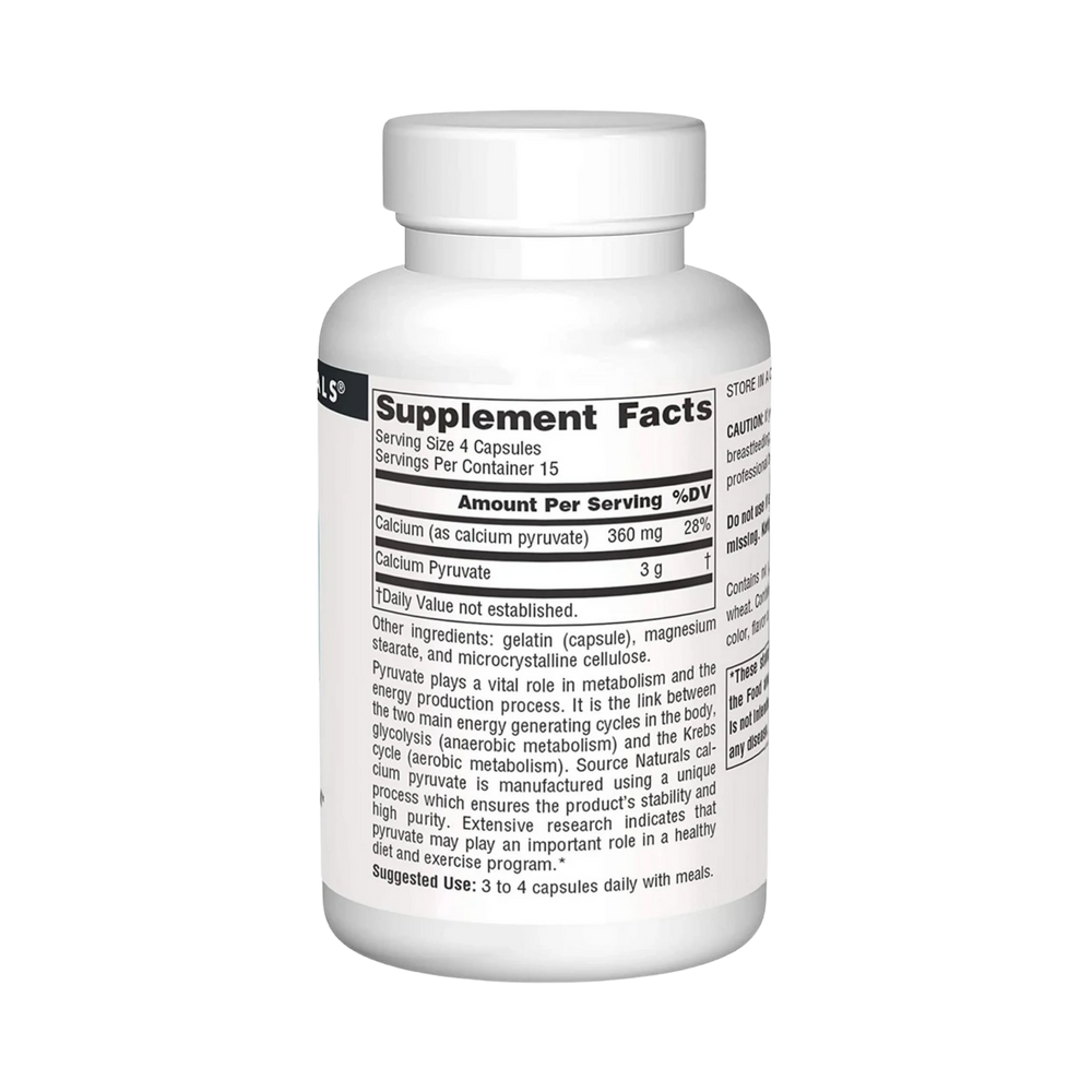 Source Naturals, Pyruvate Power, 750 Mg, 60 Capsules