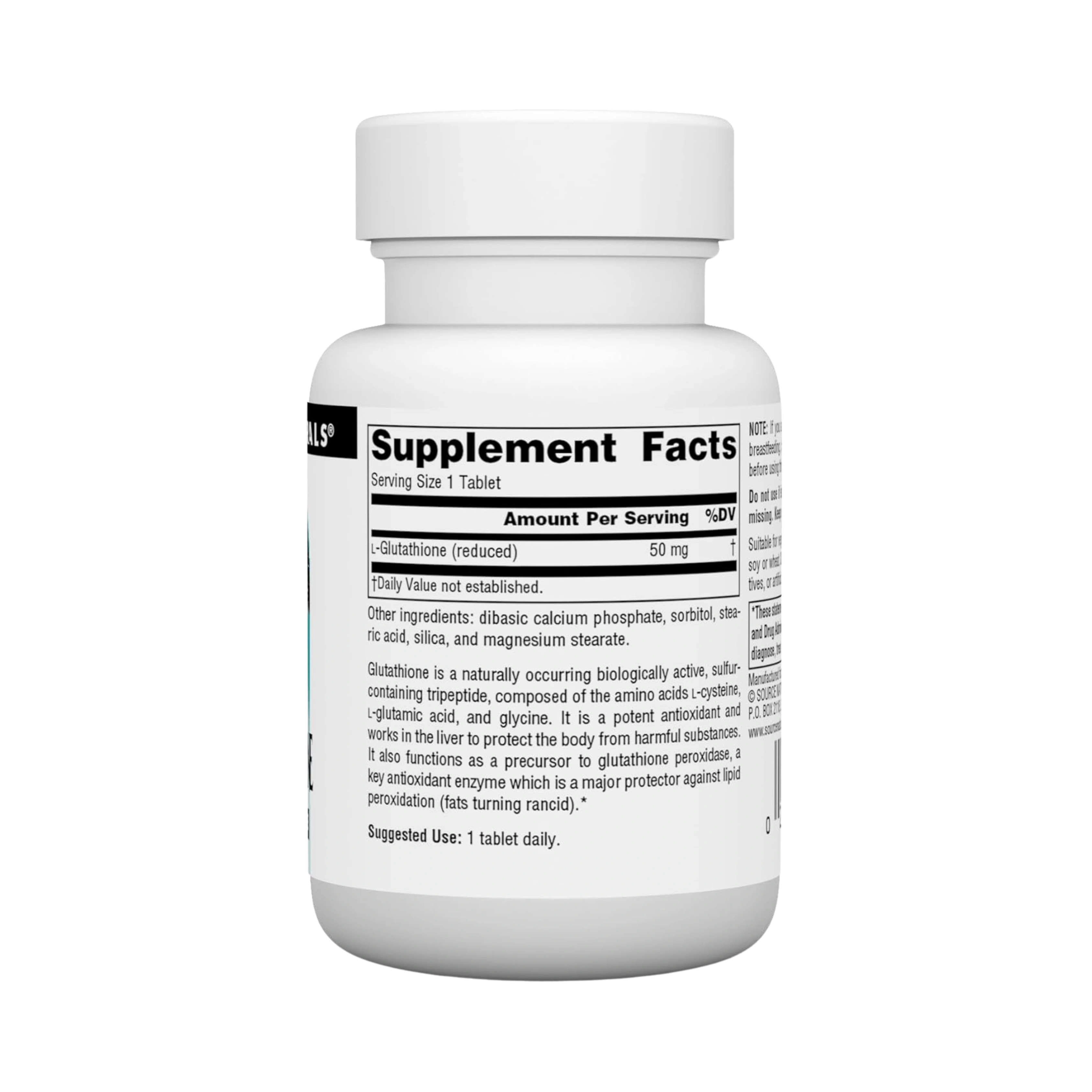 Source Naturals, Reduced Glutathione, 50 Mg, 60 Tablets