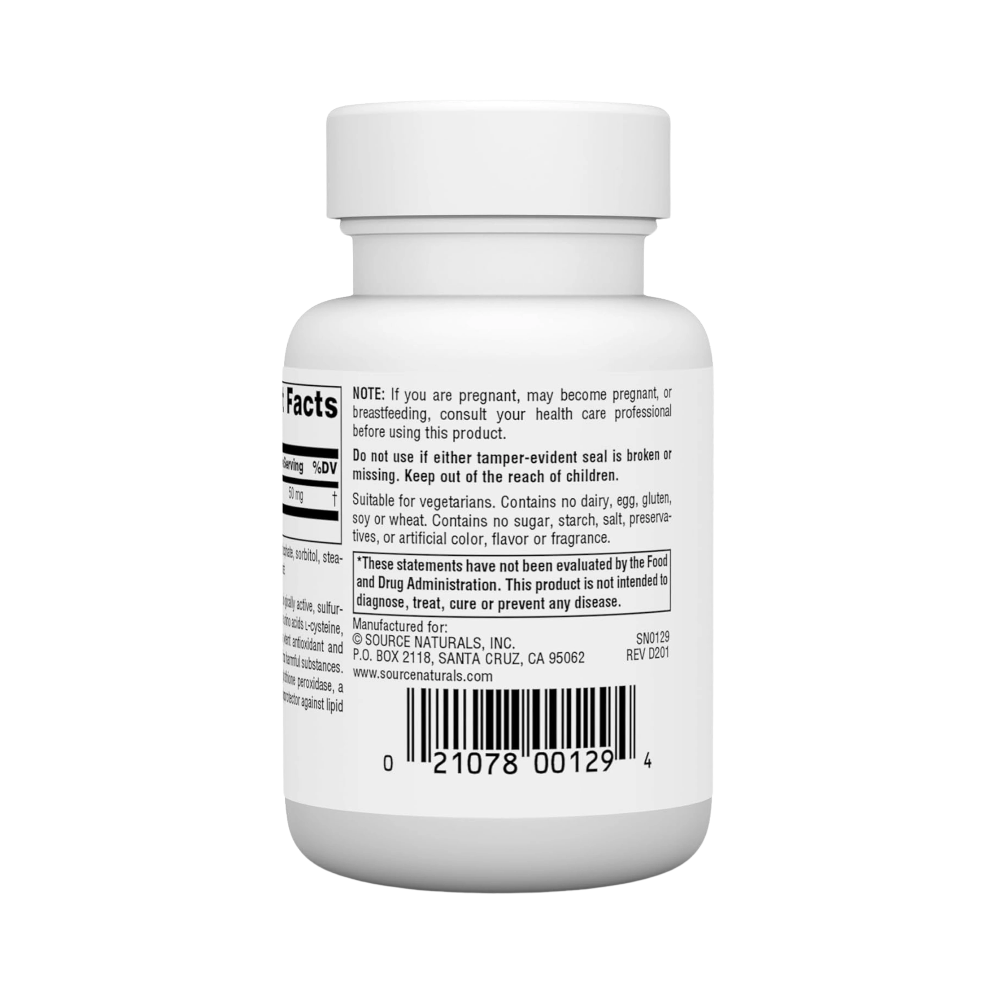 Source Naturals, Reduced Glutathione, 50 Mg, 60 Tablets