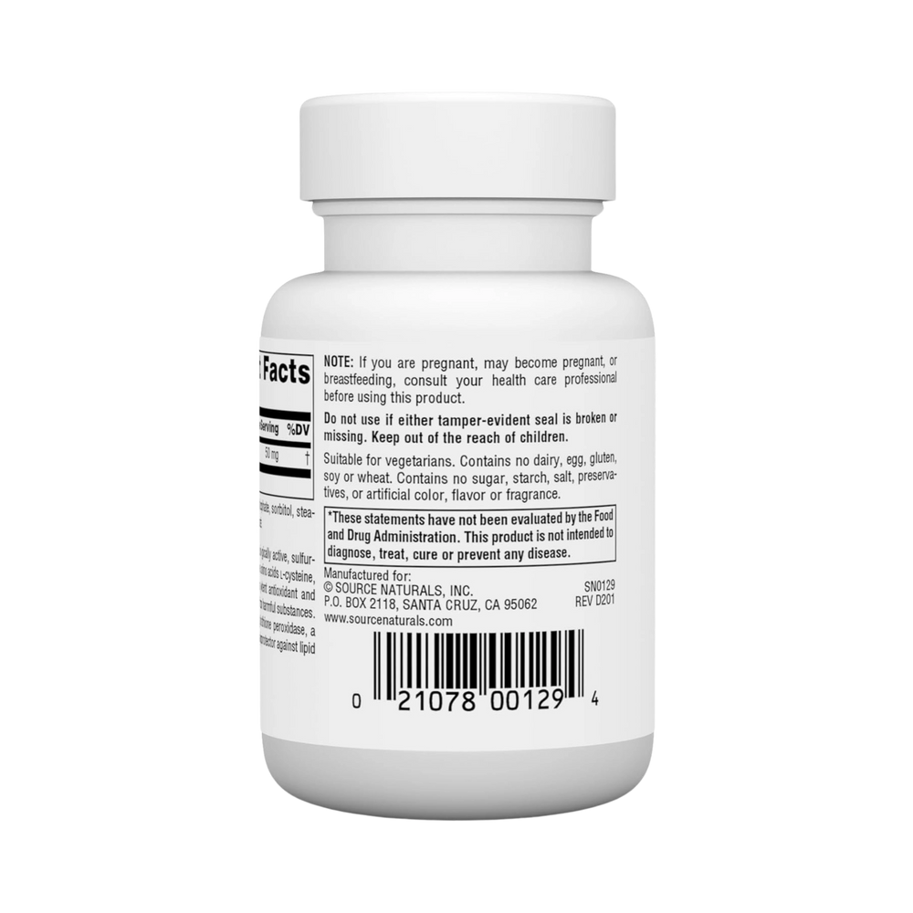 Source Naturals, Reduced Glutathione, 50 Mg, 60 Tablets
