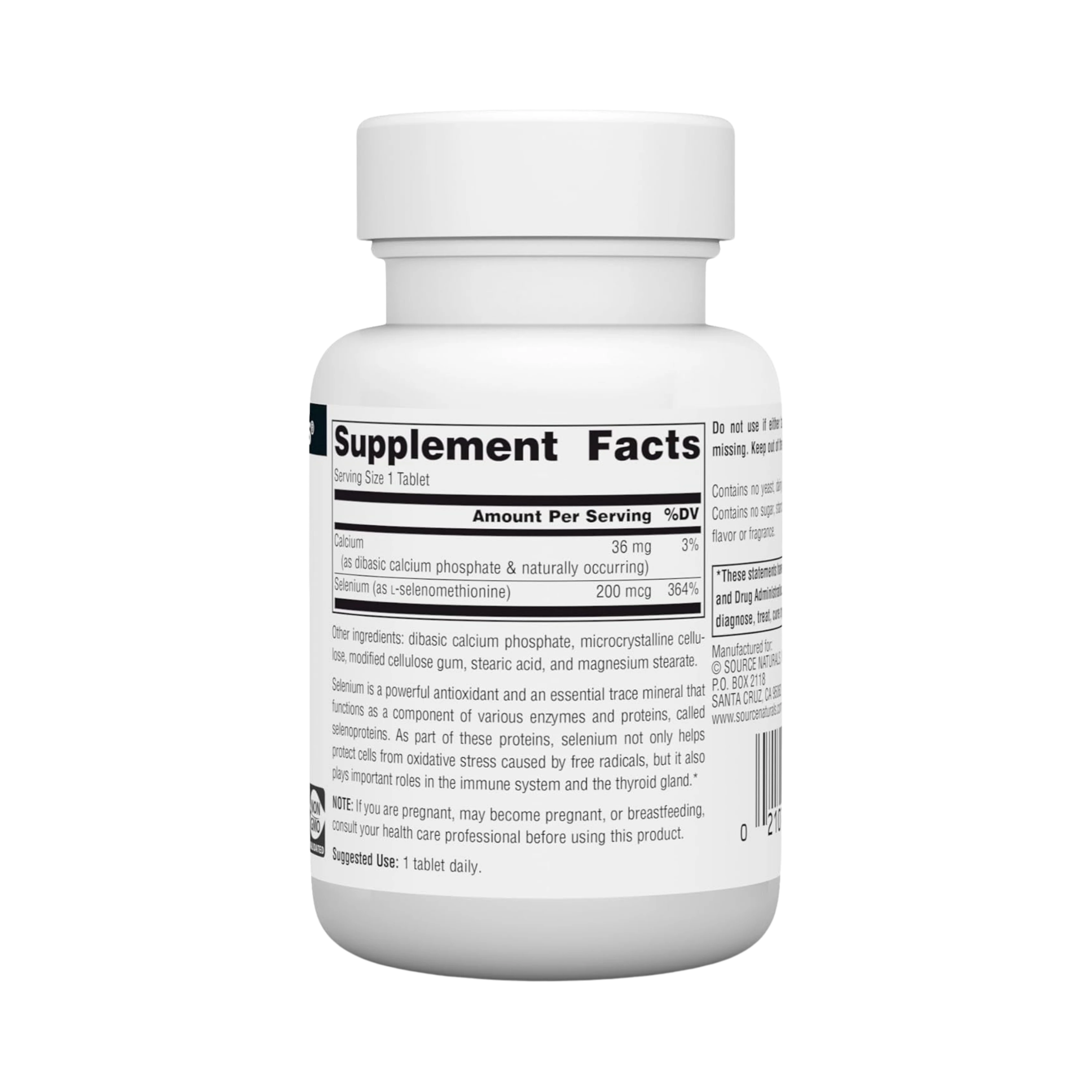 Source Naturals, Selenium, Yeast Free, 200 Mcg, 120 Tablets