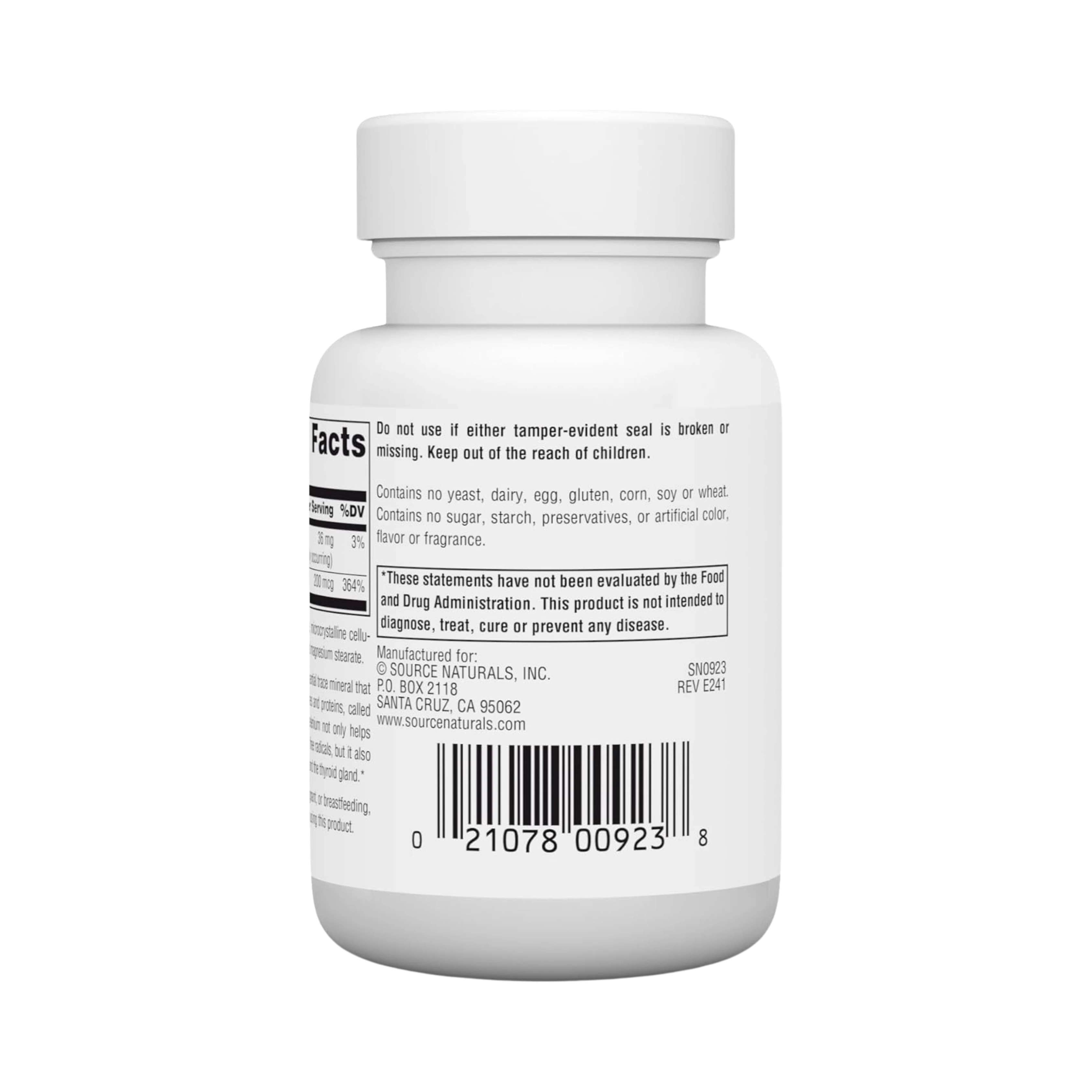 Source Naturals, Selenium, Yeast Free, 200 Mcg, 120 Tablets
