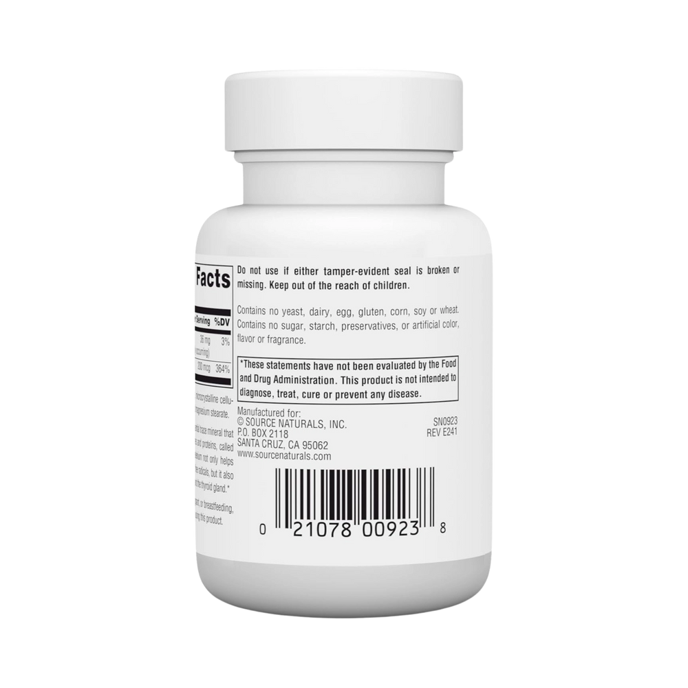 Source Naturals, Selenium, Yeast Free, 200 Mcg, 120 Tablets
