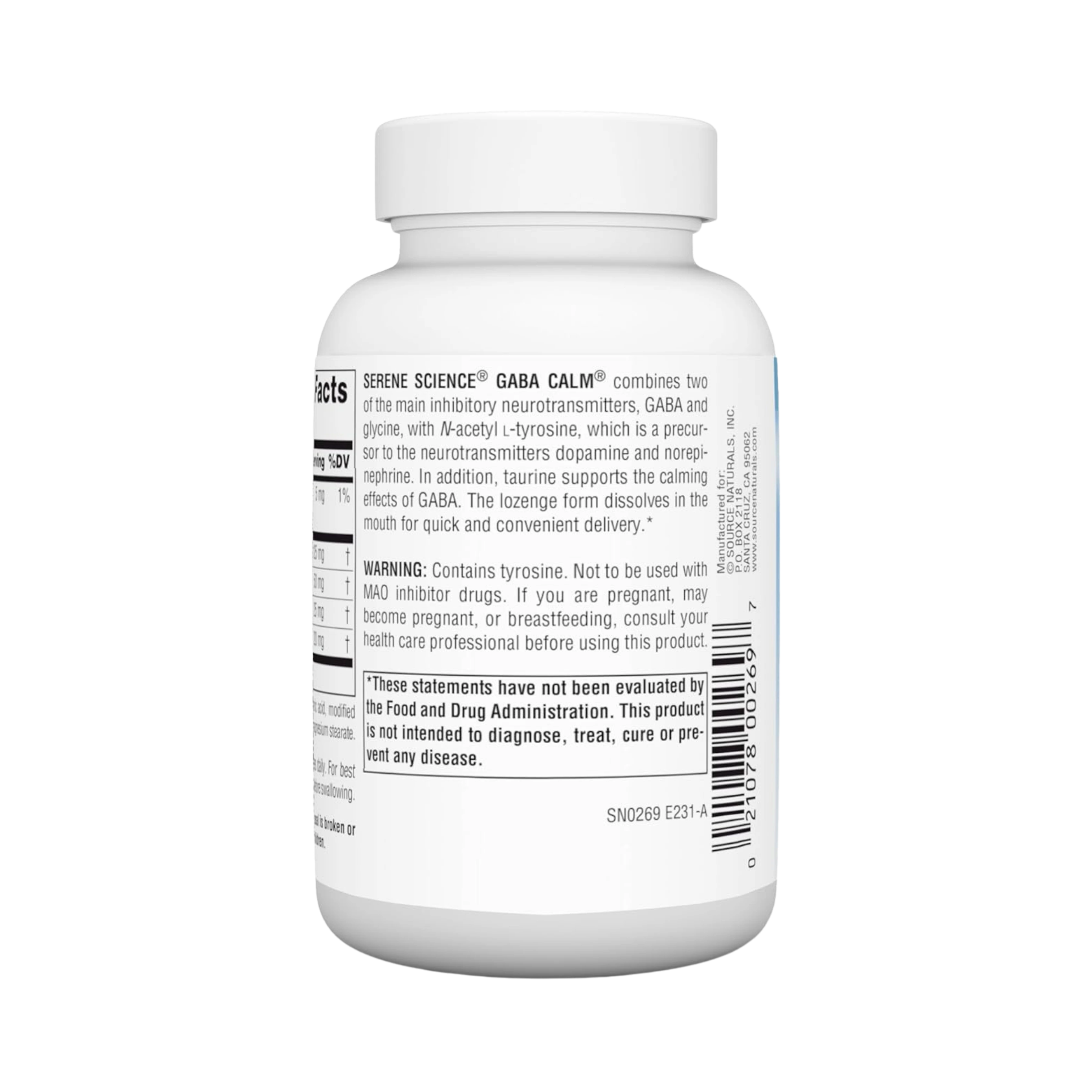 Source Naturals, Serene Science GABA Calm, 120 Orange Lozenge