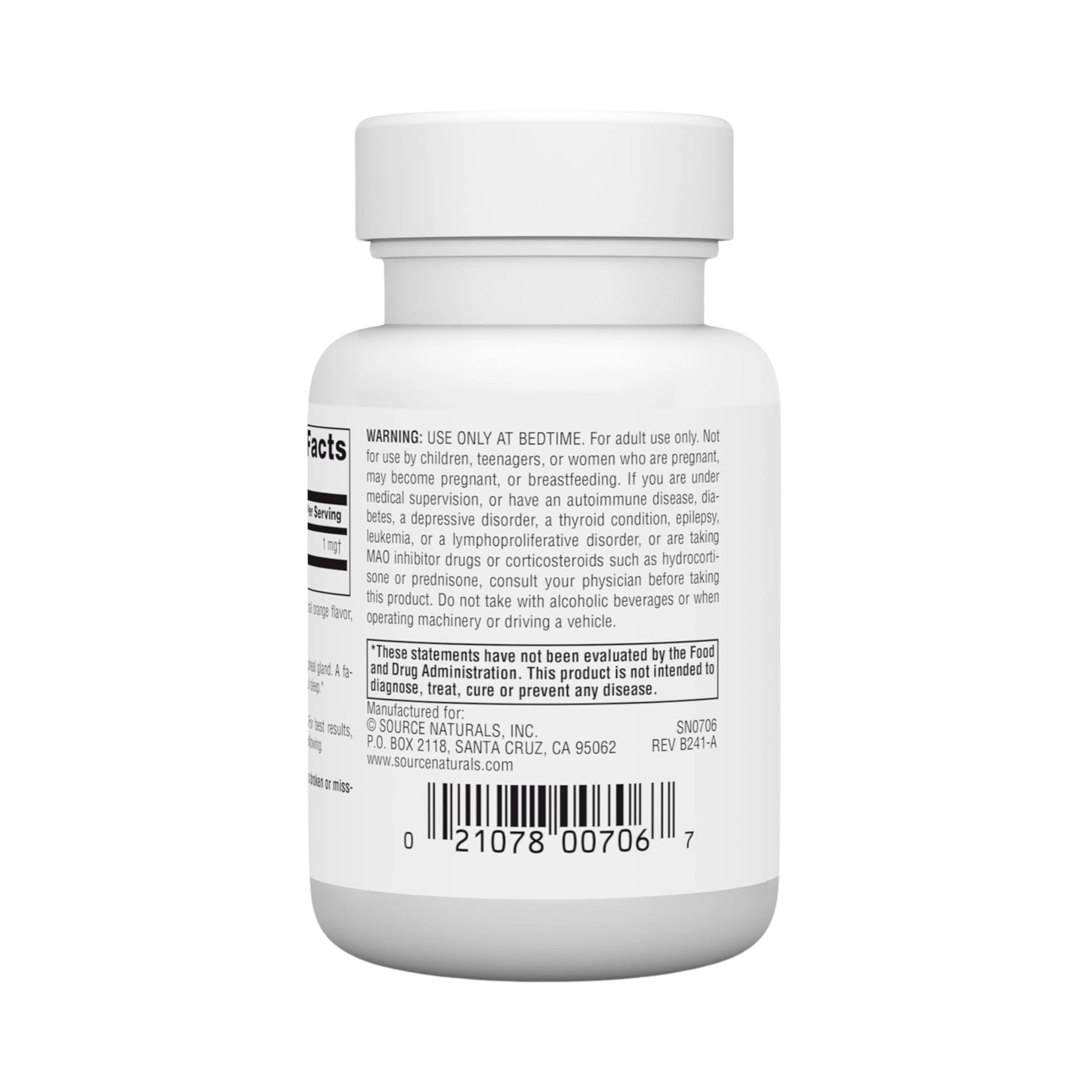 Source Naturals, Sleep Science Melatonin, 1 Mg, Orange 100 Lozenge