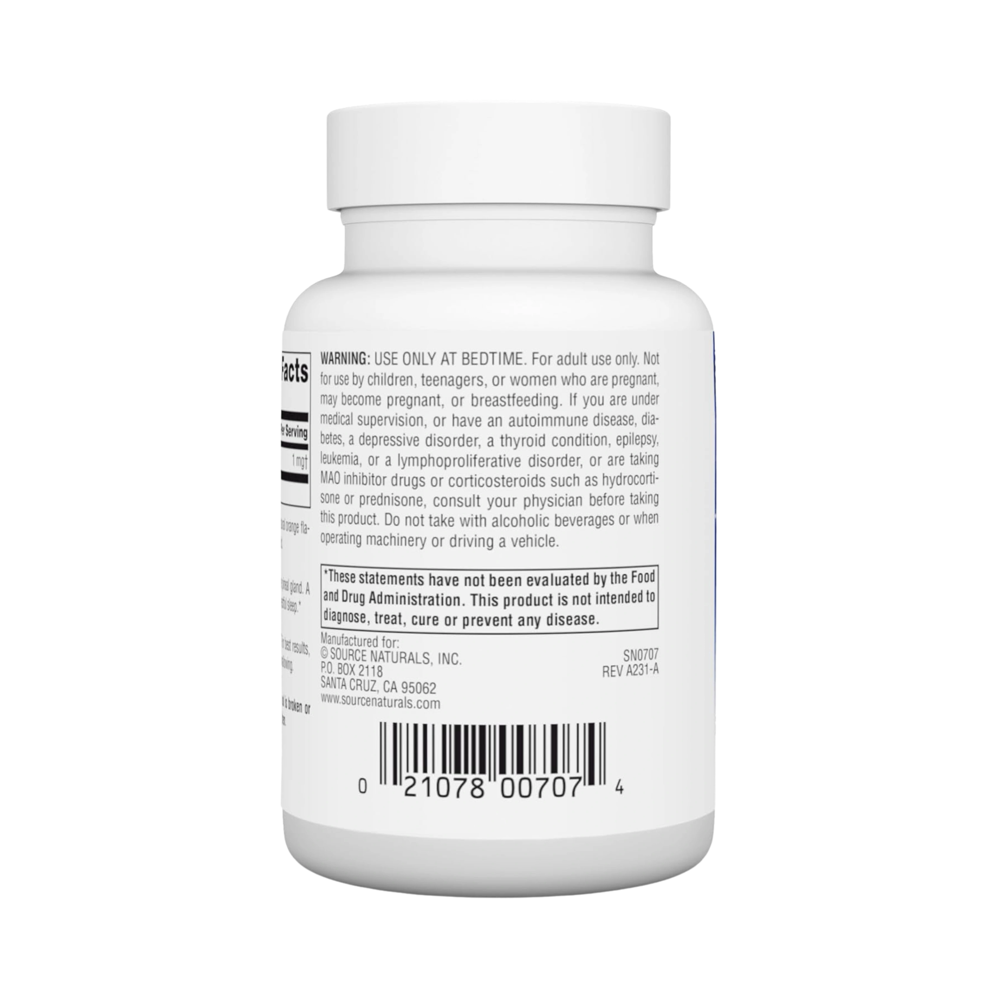 Source Naturals, Sleep Science Melatonin, 1 Mg, Orange 200 Lozenge