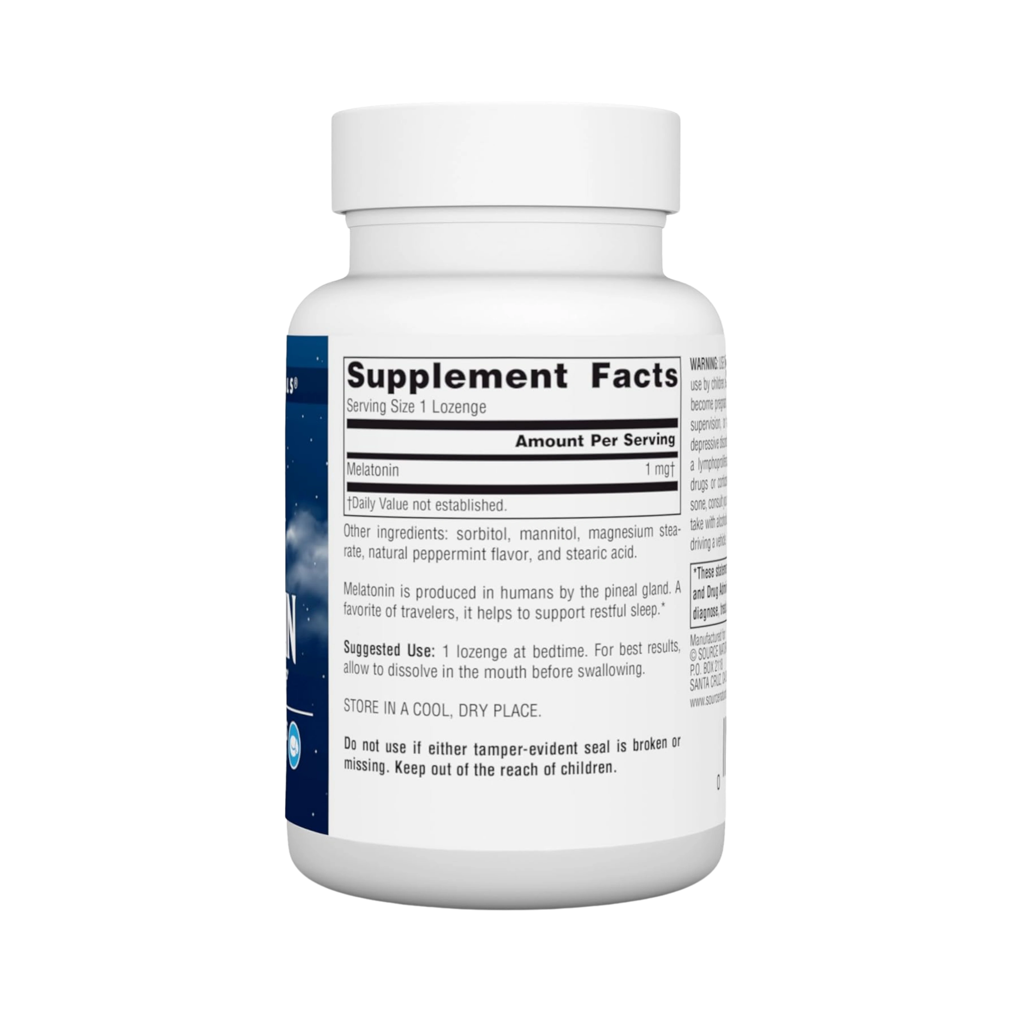 Source Naturals, Sleep Science Melatonin, 1 Mg Peppermint, 200 Lozenge