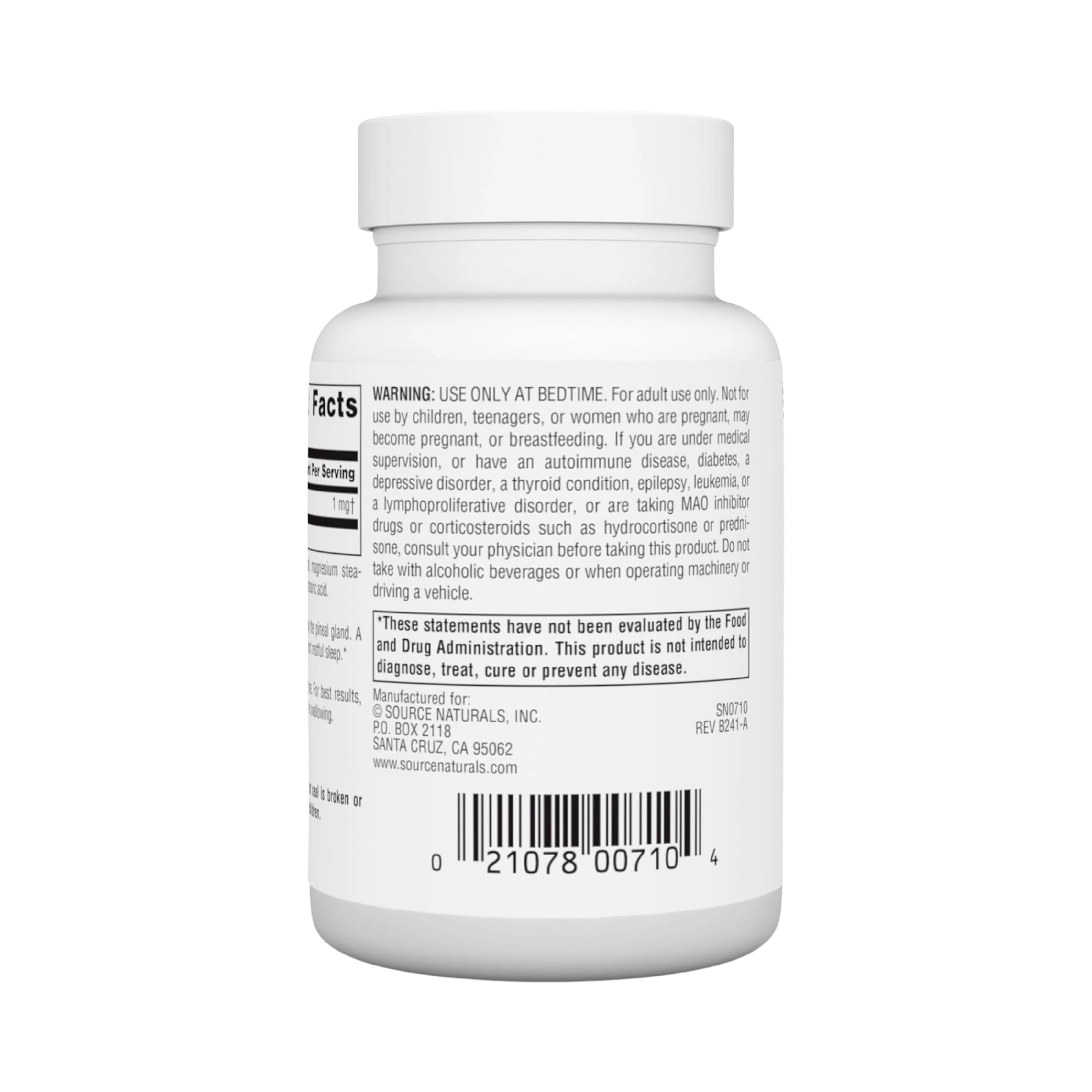 Source Naturals, Sleep Science Melatonin, 1 Mg Peppermint, 200 Lozenge
