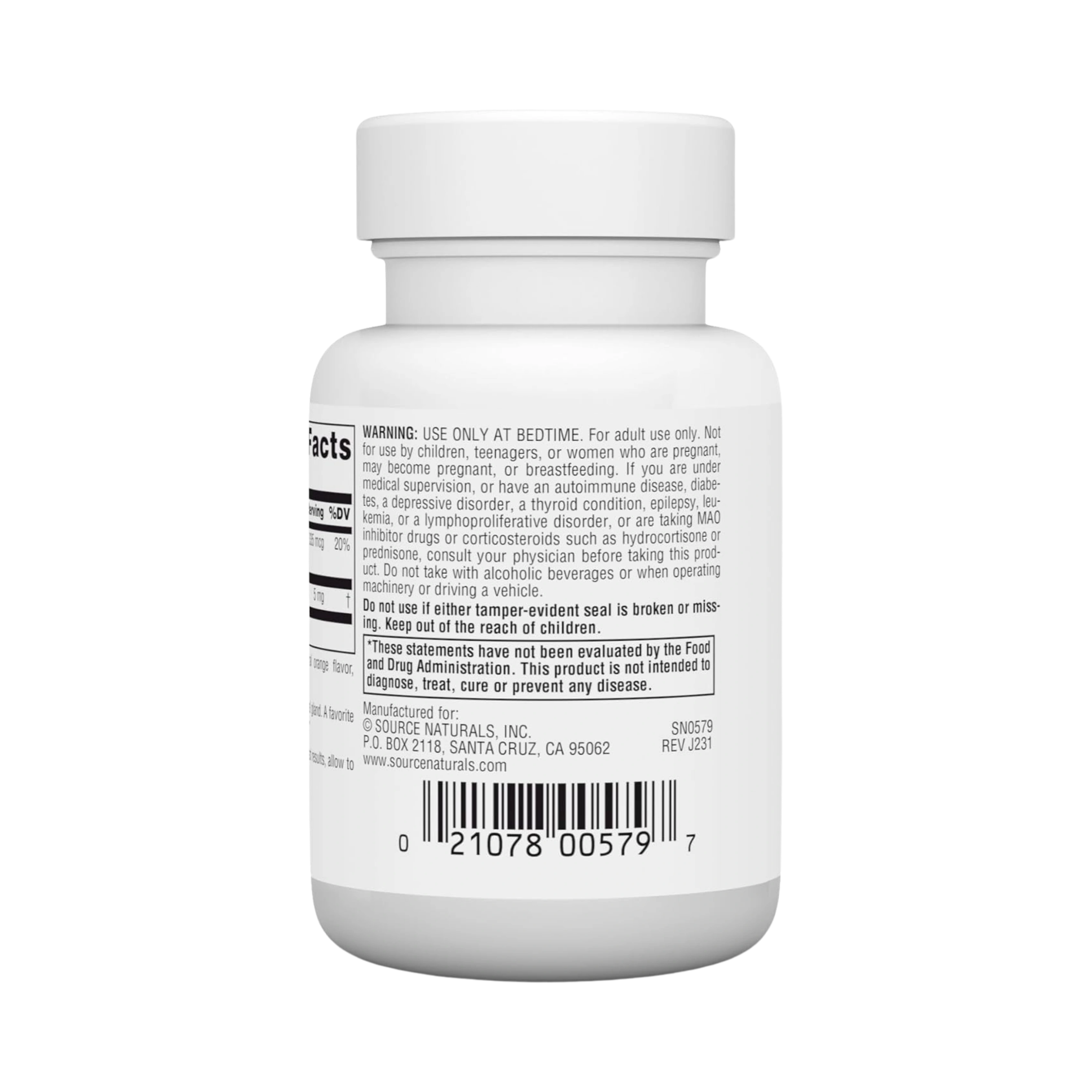 Source Naturals, Sleep Science Melatonin, 5 Mg, 50 Orange Lozenge