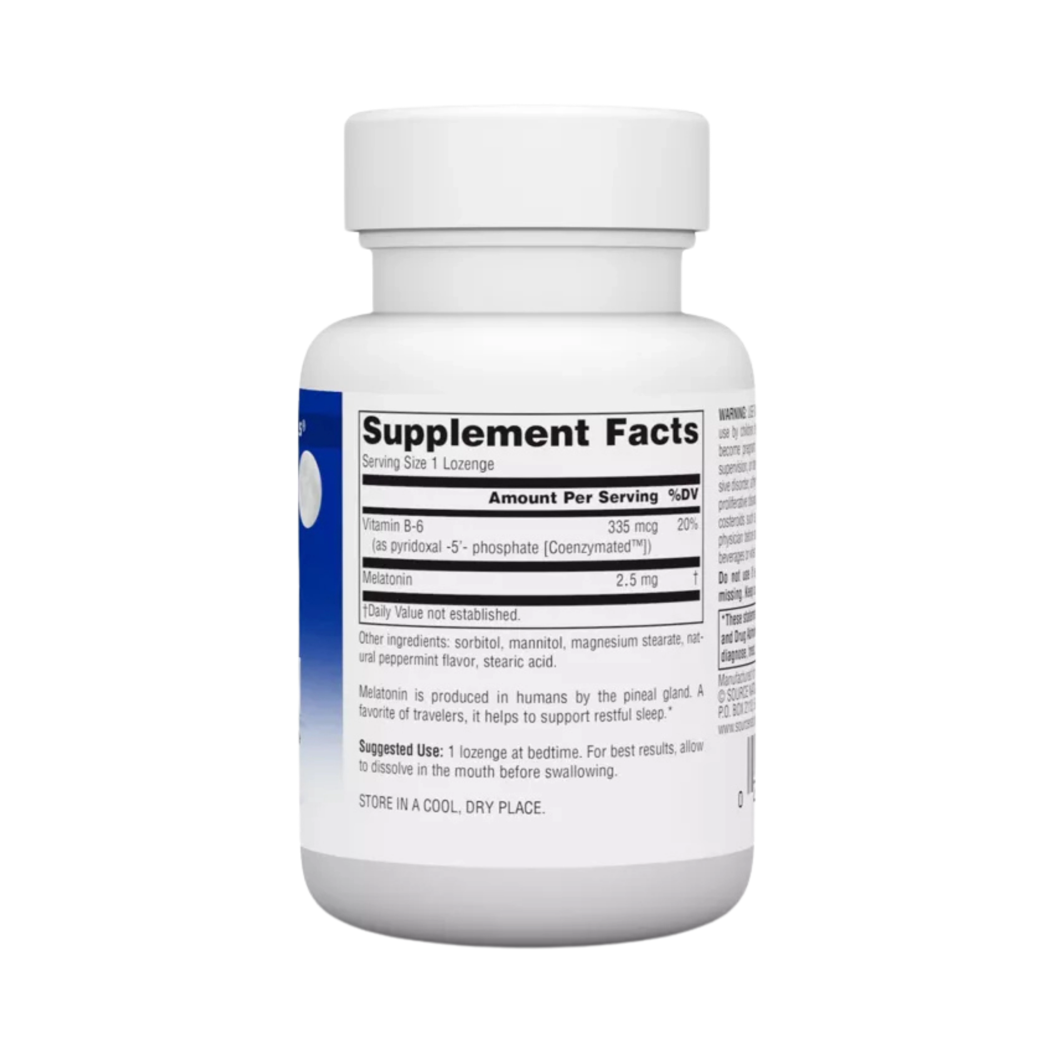 Source Naturals, Sleep Science, Melatonin, Peppermint, 2.5 Mg, 60 Lozenges