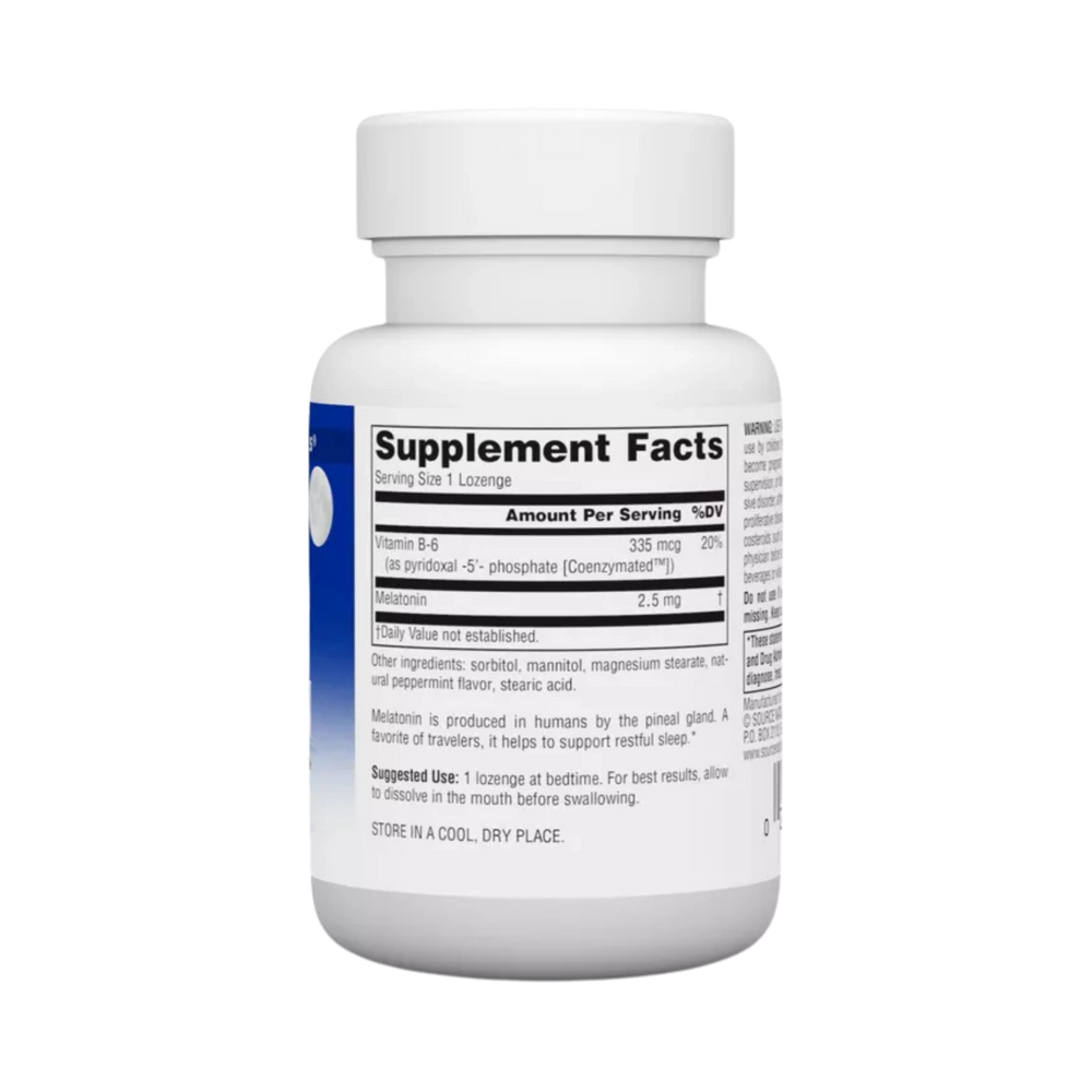 Source Naturals, Sleep Science, Melatonin, Peppermint, 2.5 Mg, 60 Lozenges