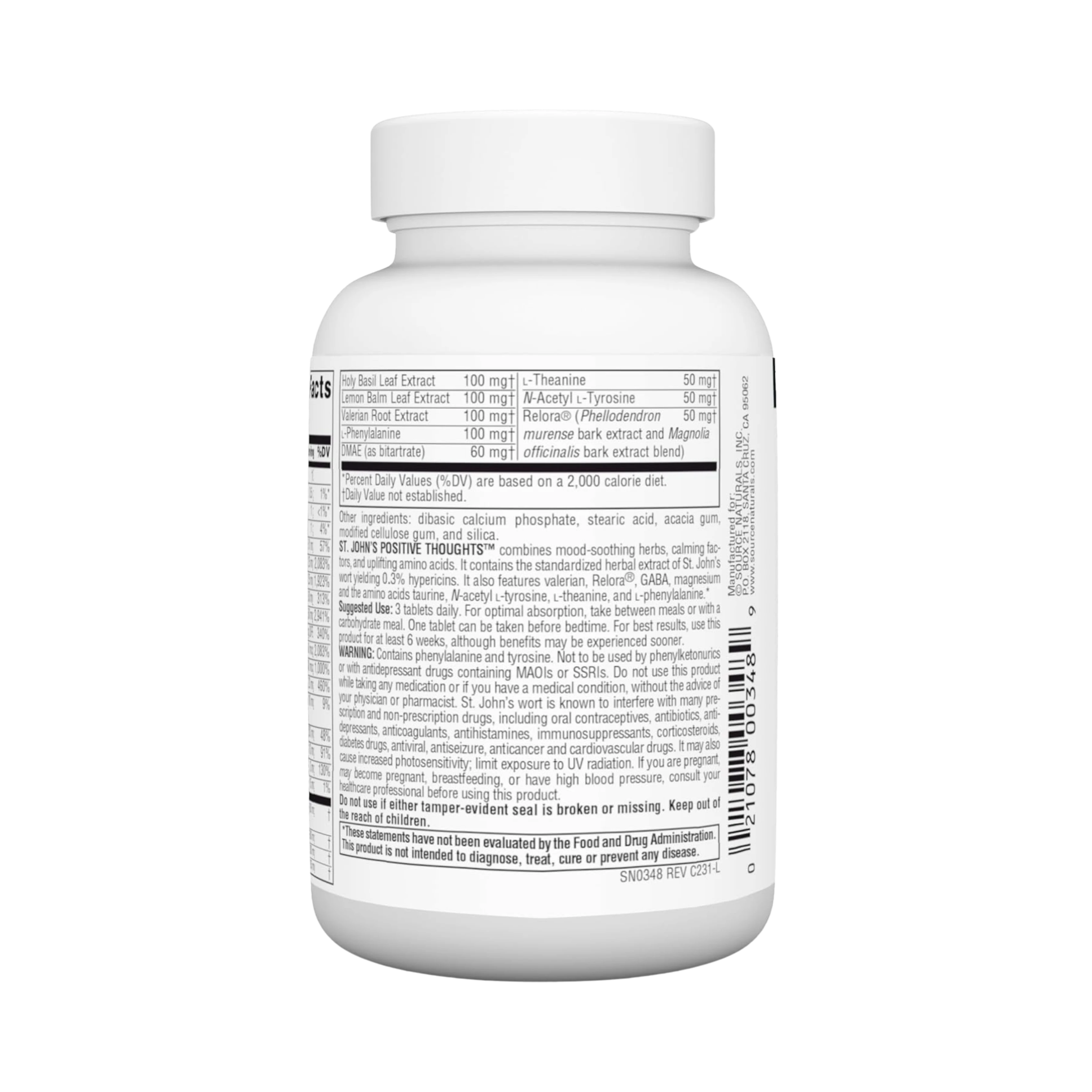 Source Naturals, St. John's Positive Thoughts, 45 Tablets