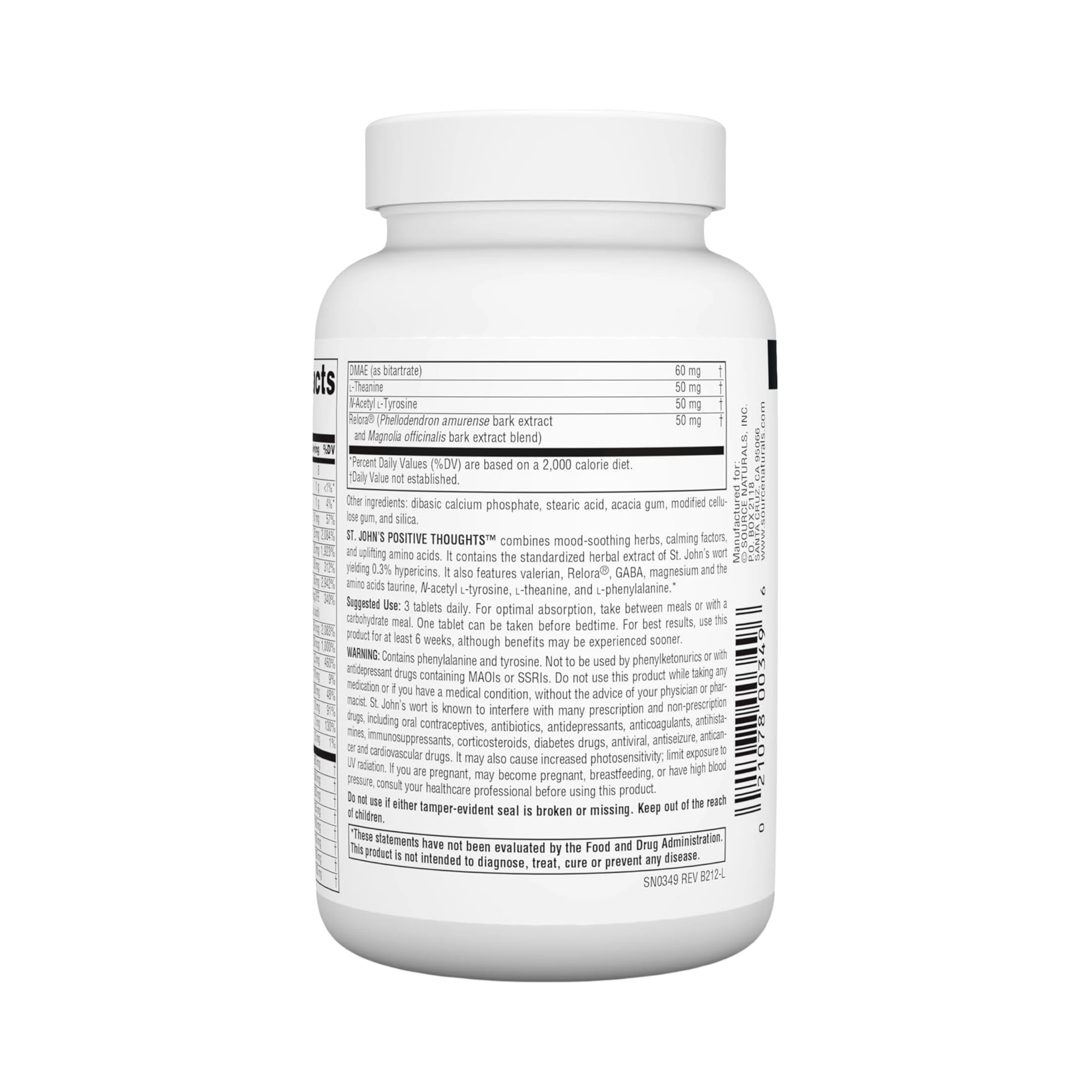 Source Naturals, St. John's Positive Thoughts, 90 Tablets