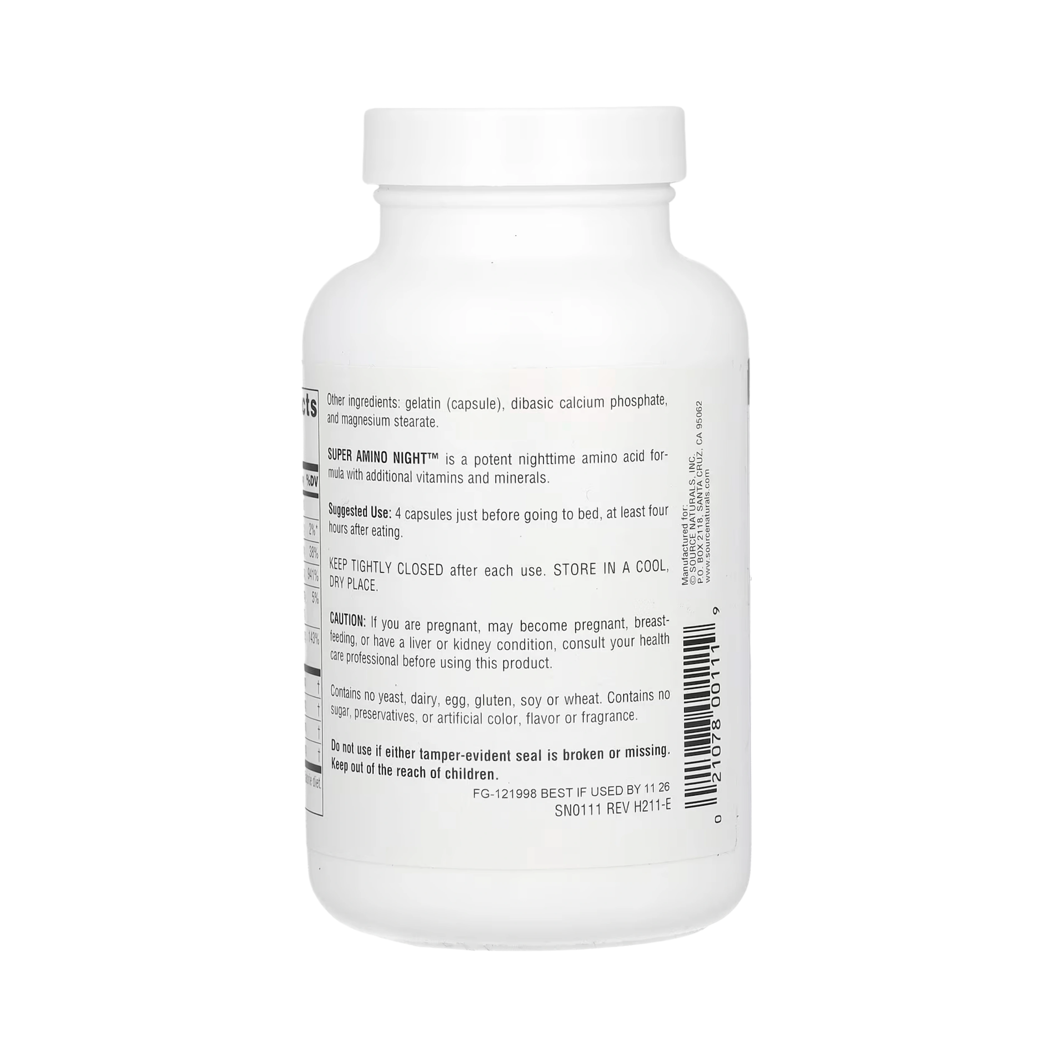 Source Naturals, Super Amino Night, 120 Capsules