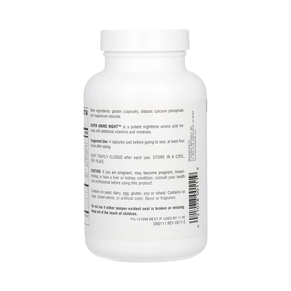 Source Naturals, Super Amino Night, 120 Capsules