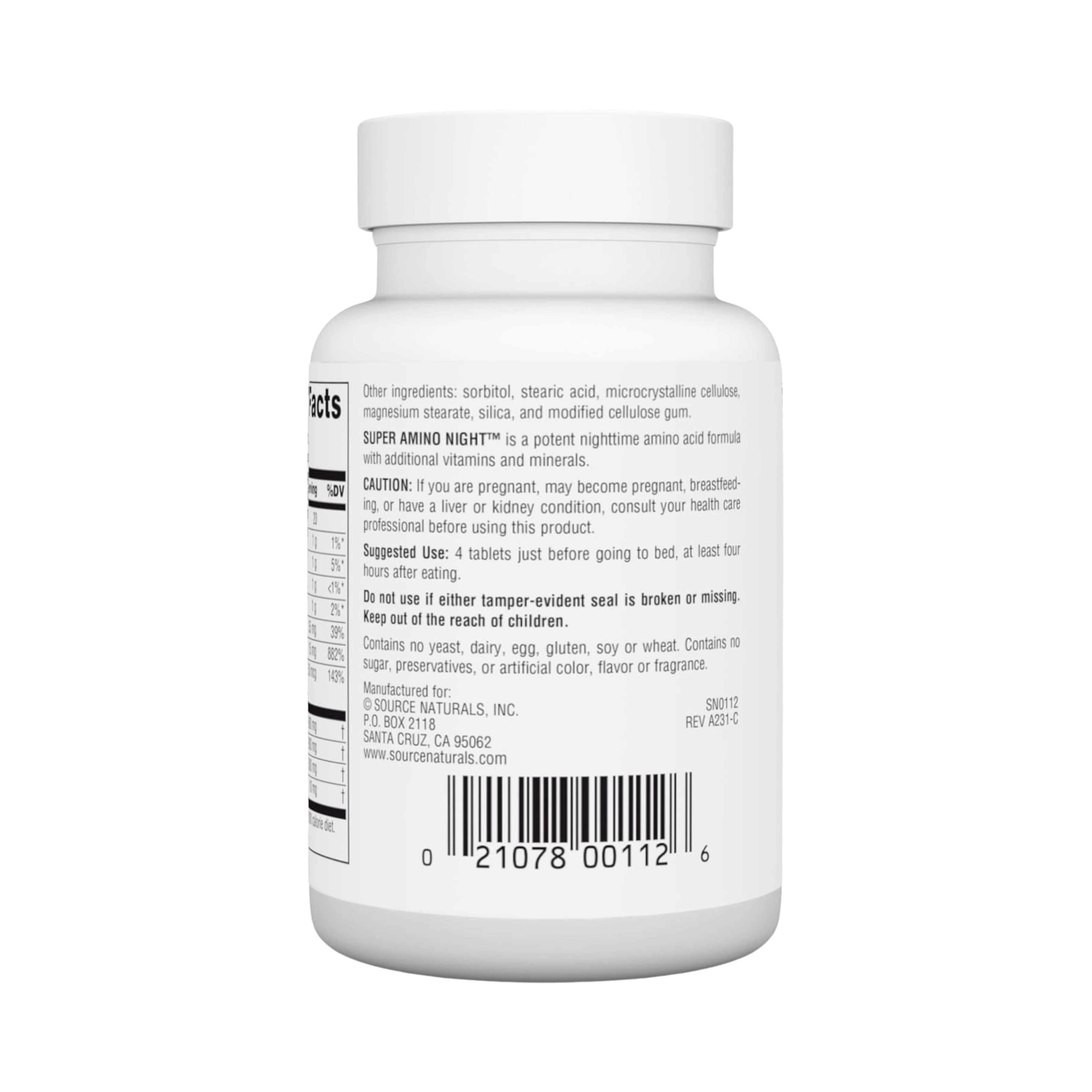 Source Naturals, Super Amino Night, 60 Capsules