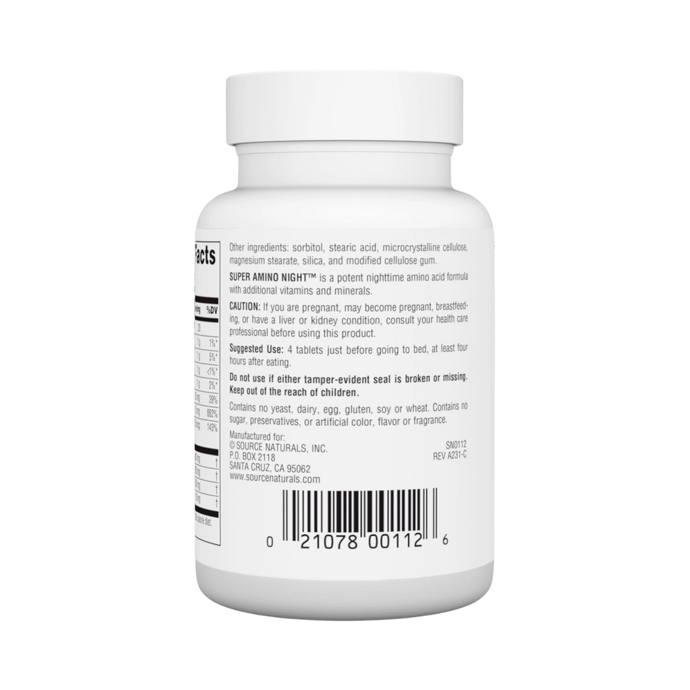 Source Naturals, Super Amino Night, 60 Capsules