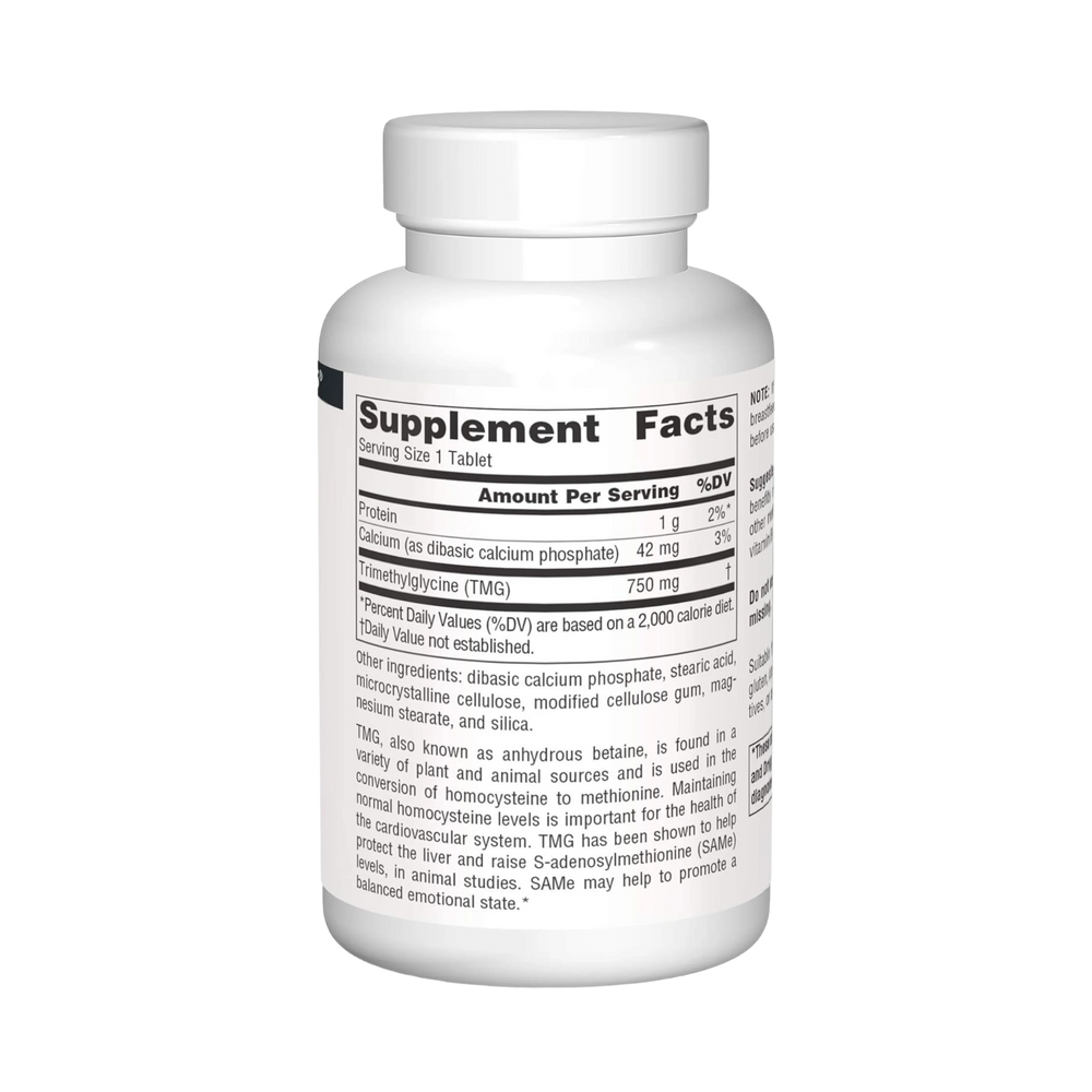 Source Naturals, TMG, 750 Mg, 120 Tablets