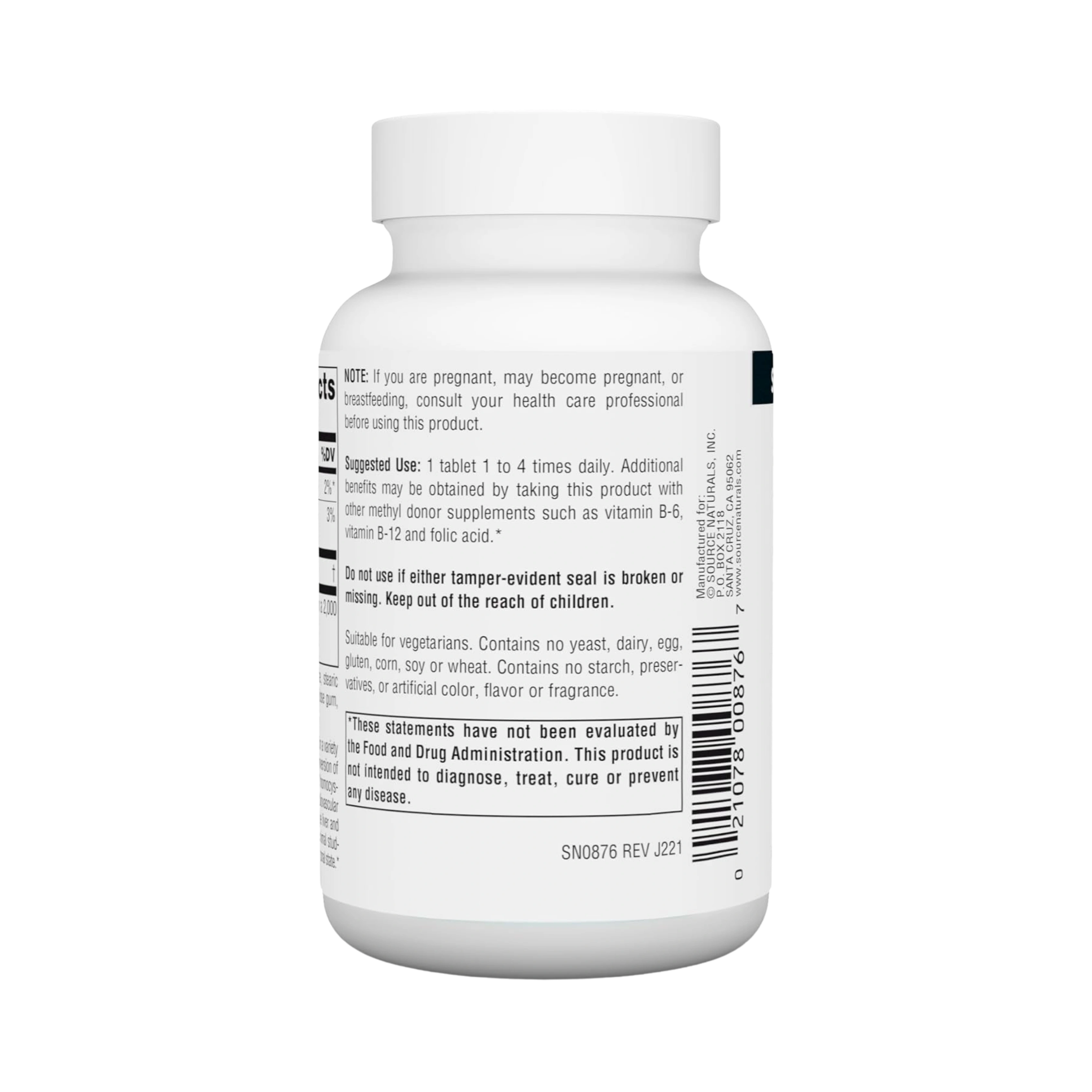 Source Naturals, TMG, 750 Mg, 60 Tablets