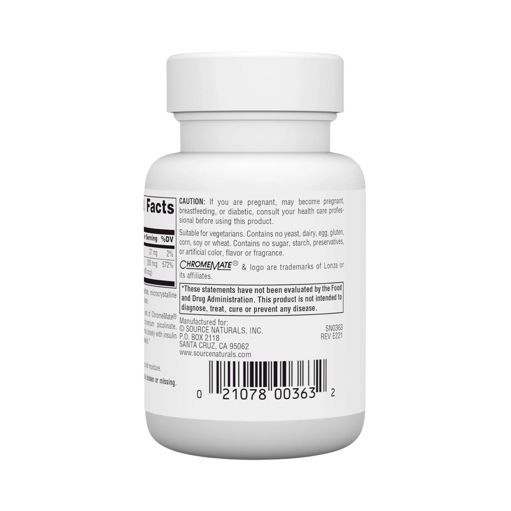 Source Naturals, Ultra Chromium GTF, 200 Mcg, 60 Tablets