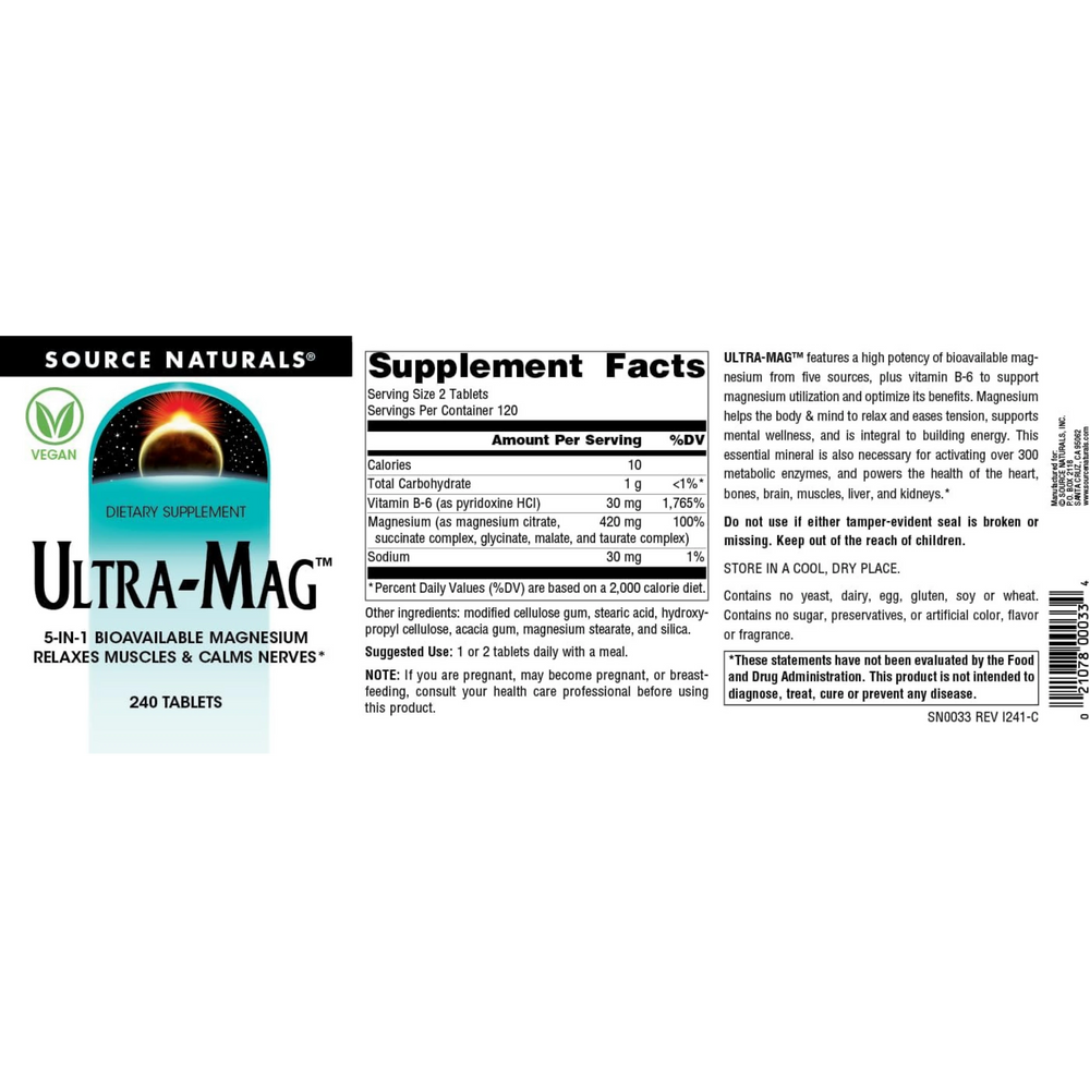 Source Naturals, Ultra-Mag, 240 Tablets