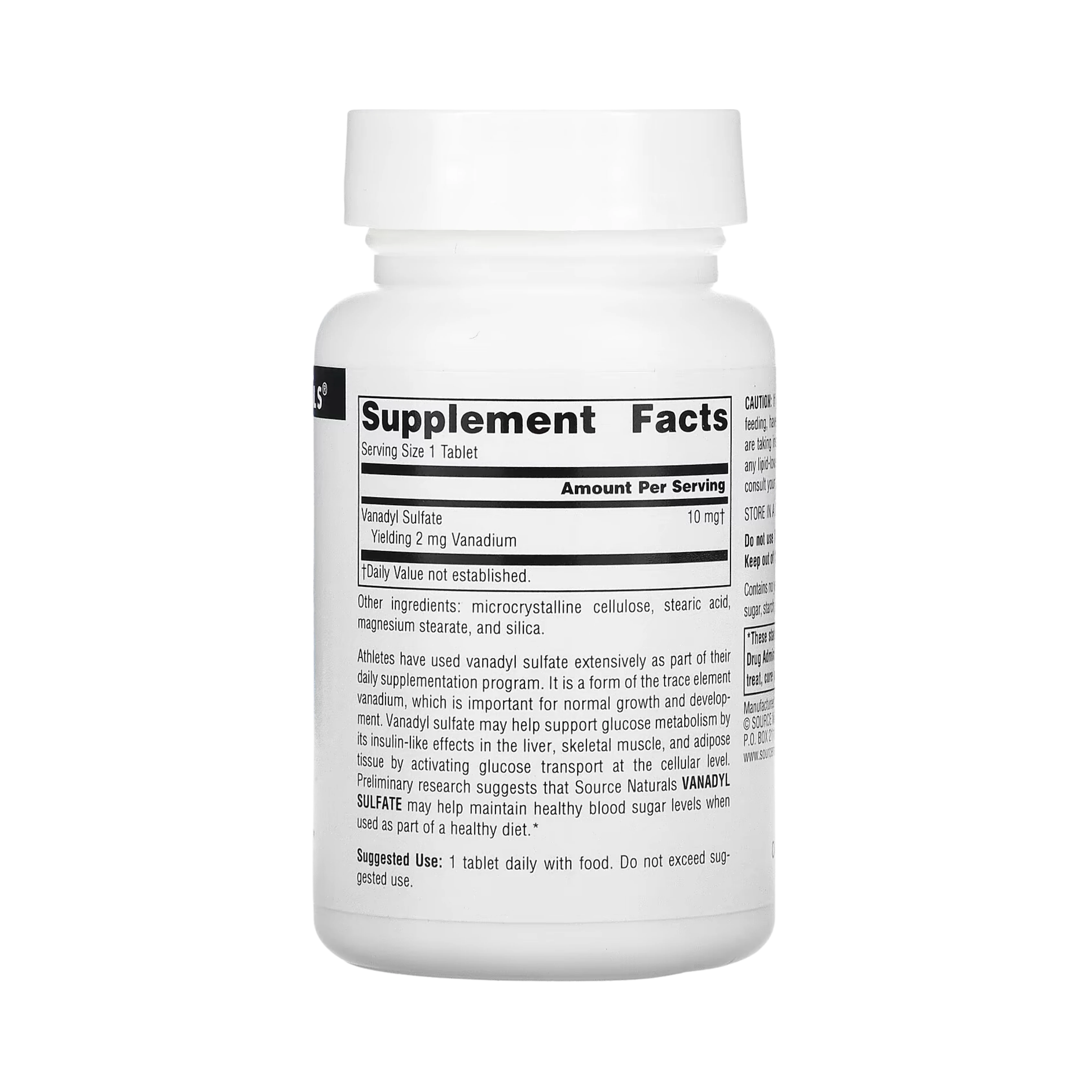 Source Naturals, Vanadyl Sulfate, 10 Mg, 100 Tablets