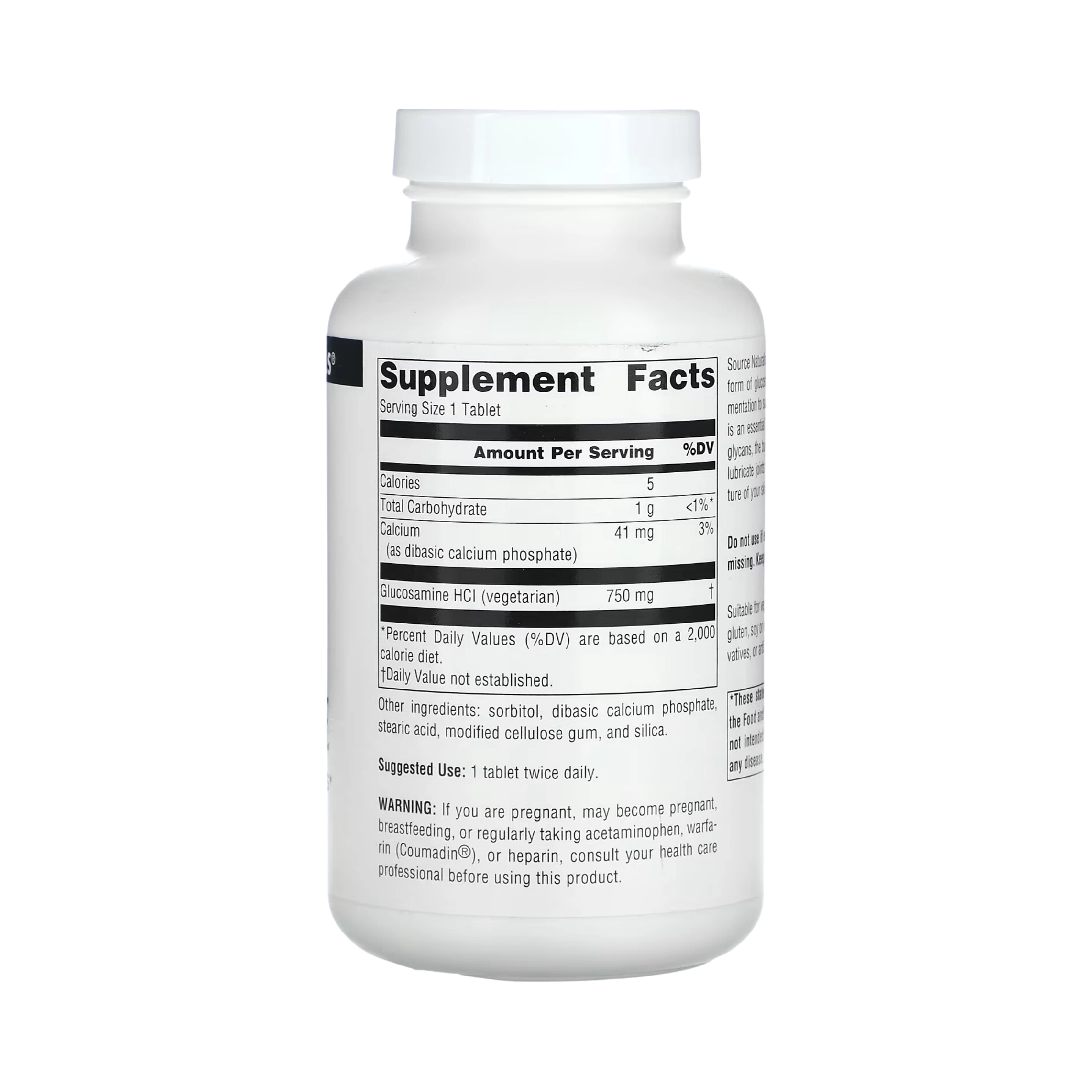 Source Naturals, Vegetarian Glucosamine, 750 Mg, 60 Tablets