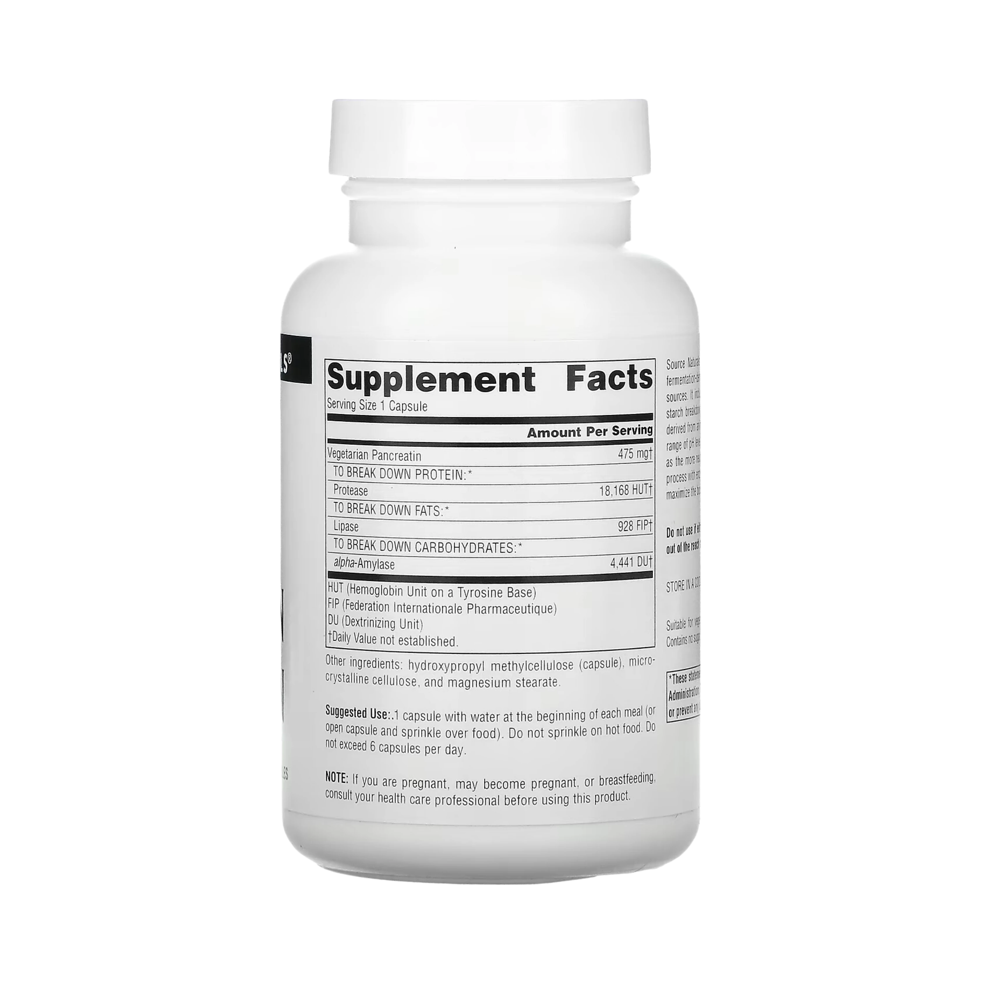 Source Naturals, Vegetarian Pancreatin, 475 Mg, 60 Capsules