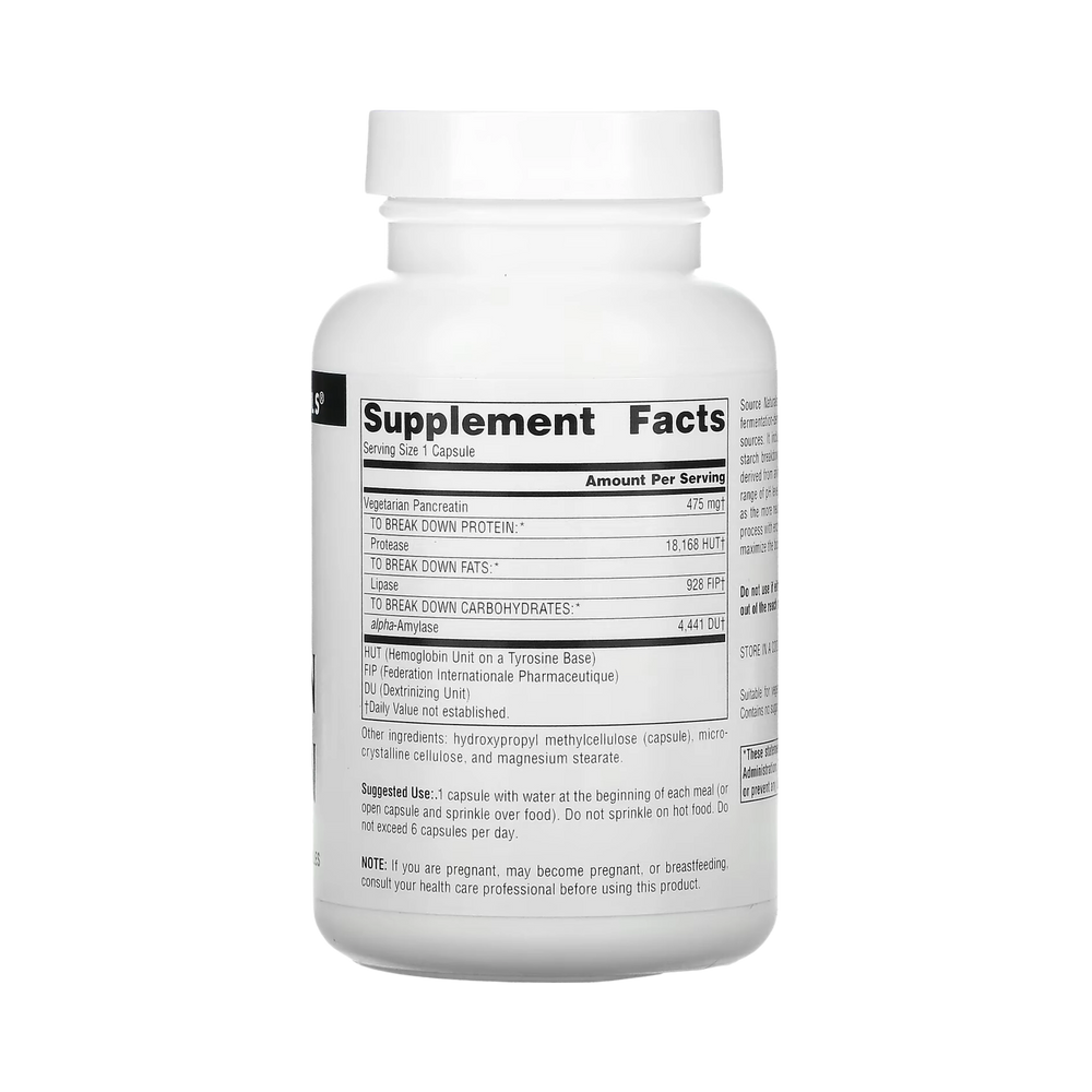 Source Naturals, Vegetarian Pancreatin, 475 Mg, 60 Capsules