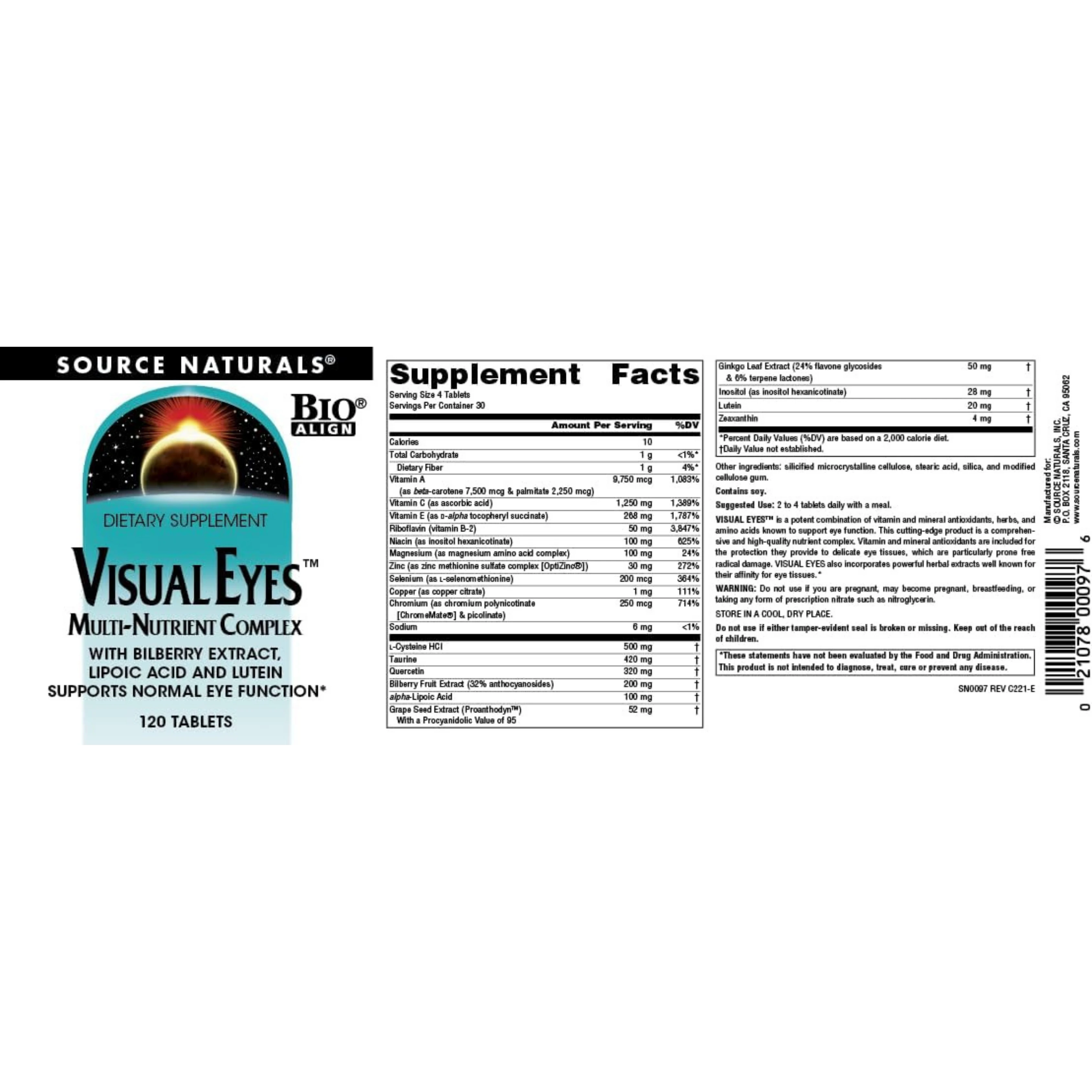 Source Naturals, Visual Eyes, 120 Tablets